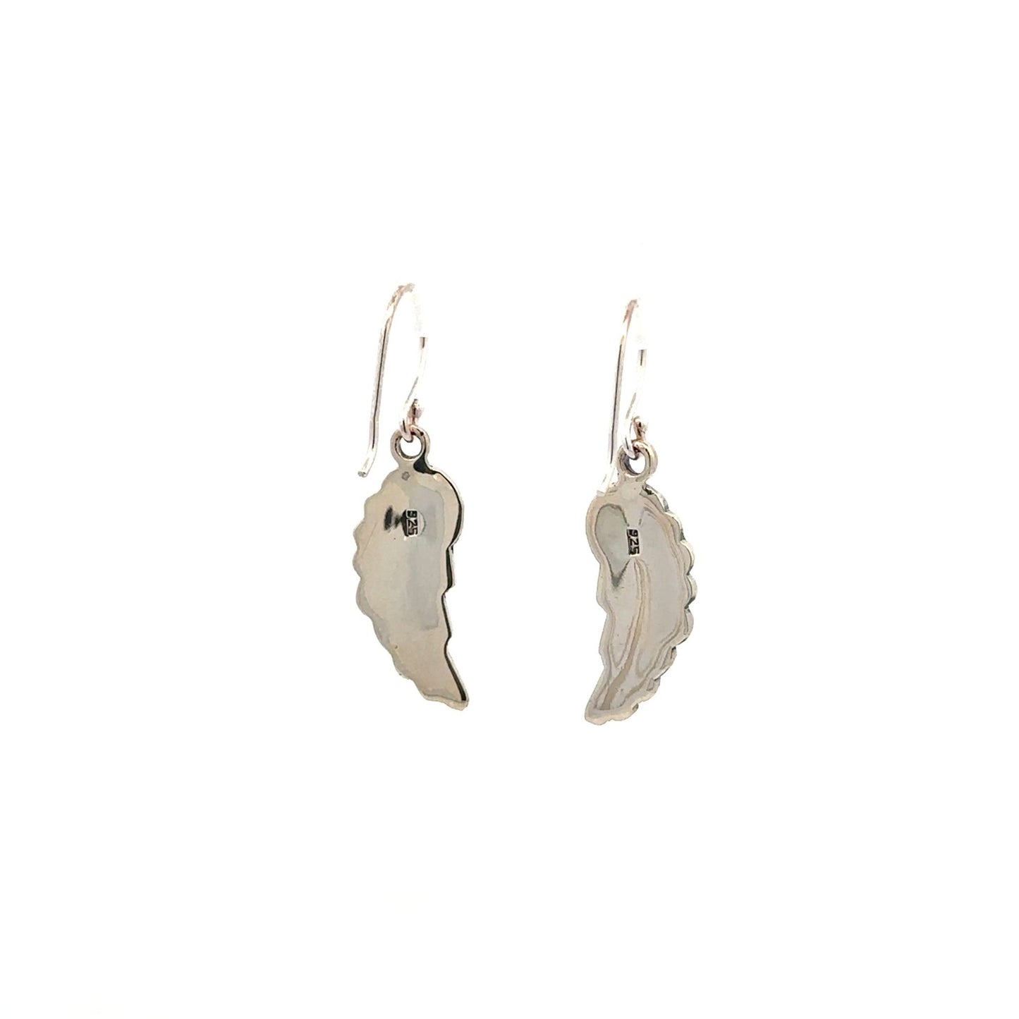 925 Sterling Silver Stud Earrings Wings Oxidized - Rafant