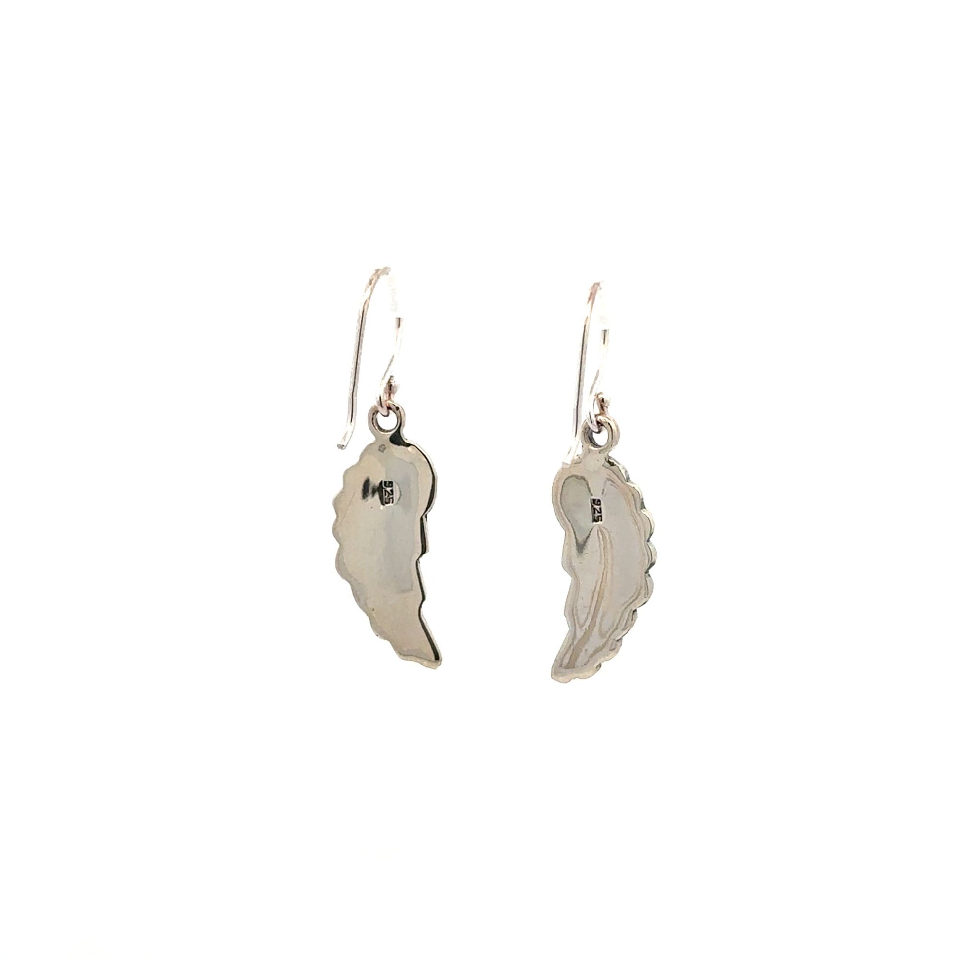 925 Sterling Silver Stud Earrings Wings Oxidized - Rafant