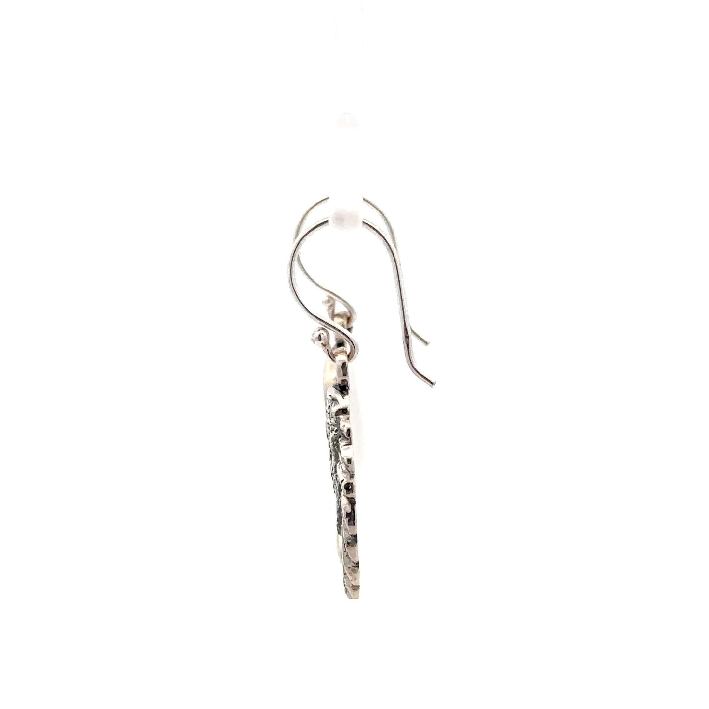 925 Sterling Silver Stud Earrings Wings Oxidized - Rafant