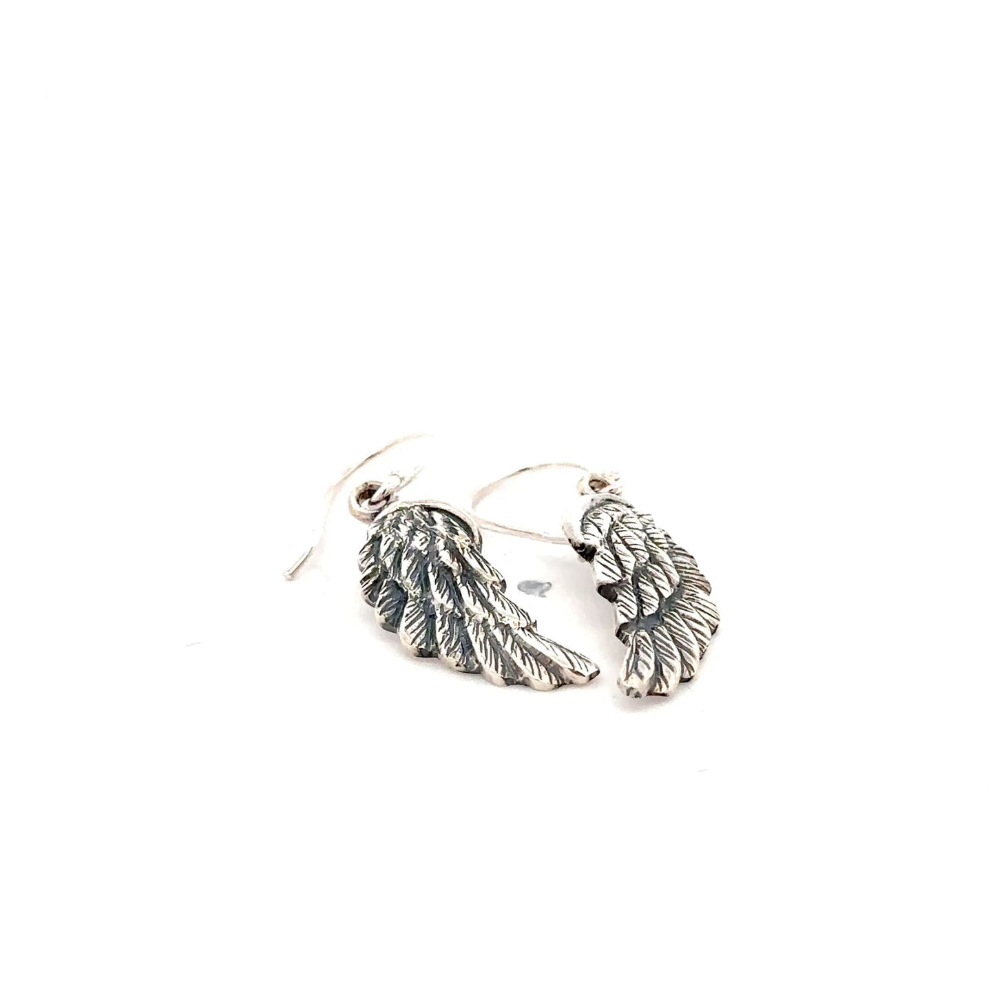 925 Sterling Silver Stud Earrings Wings Oxidized - Rafant