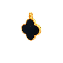 Load image into Gallery viewer, 18K Gold Pendant Clover Black Onyx Lucky Koi Fish
