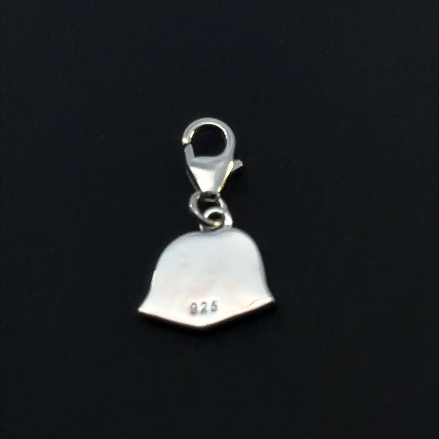 925 Sterling Silver Christmas Bell Charm, Green Red Enamel Holiday Pendant with Lobster Clasp