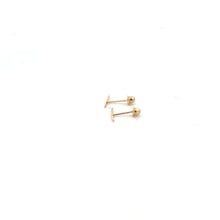 Load image into Gallery viewer, 14K Gold Stud Earrings Bar Screw Back Type Very Tiny
