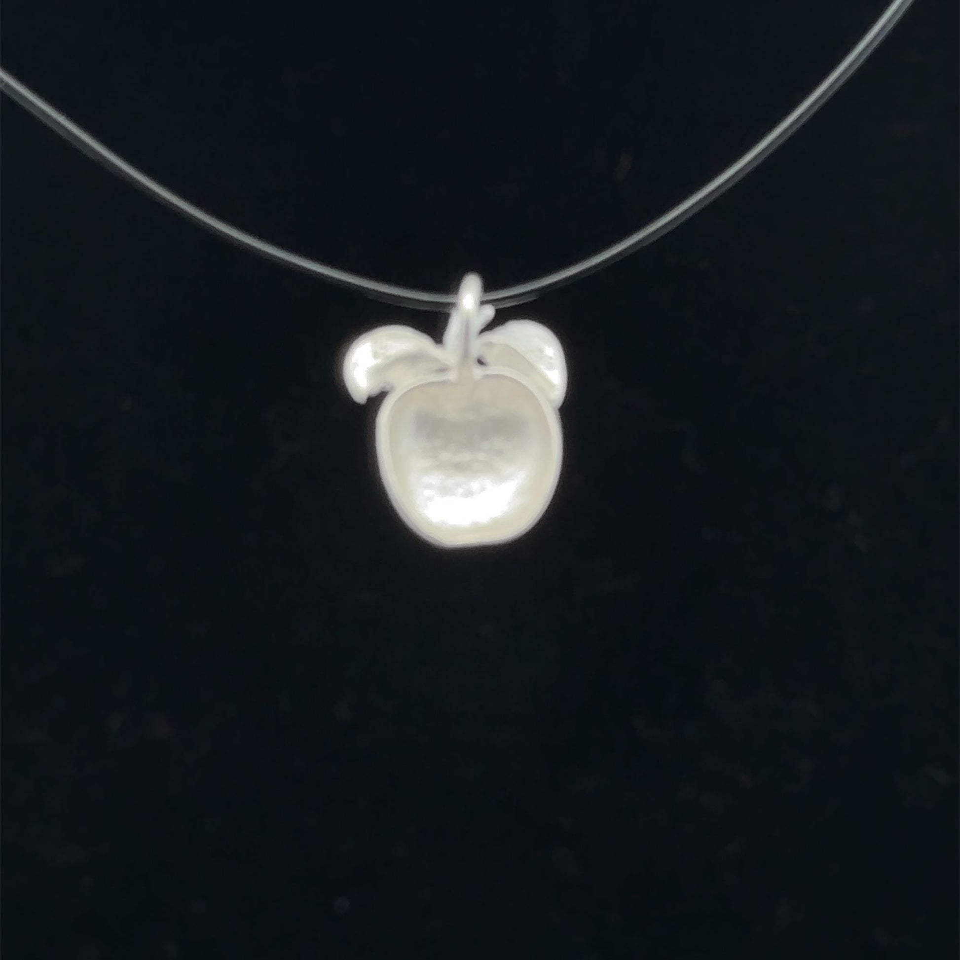 925 Sterling Silver Pendant Charm Apple Fruit - Rafant