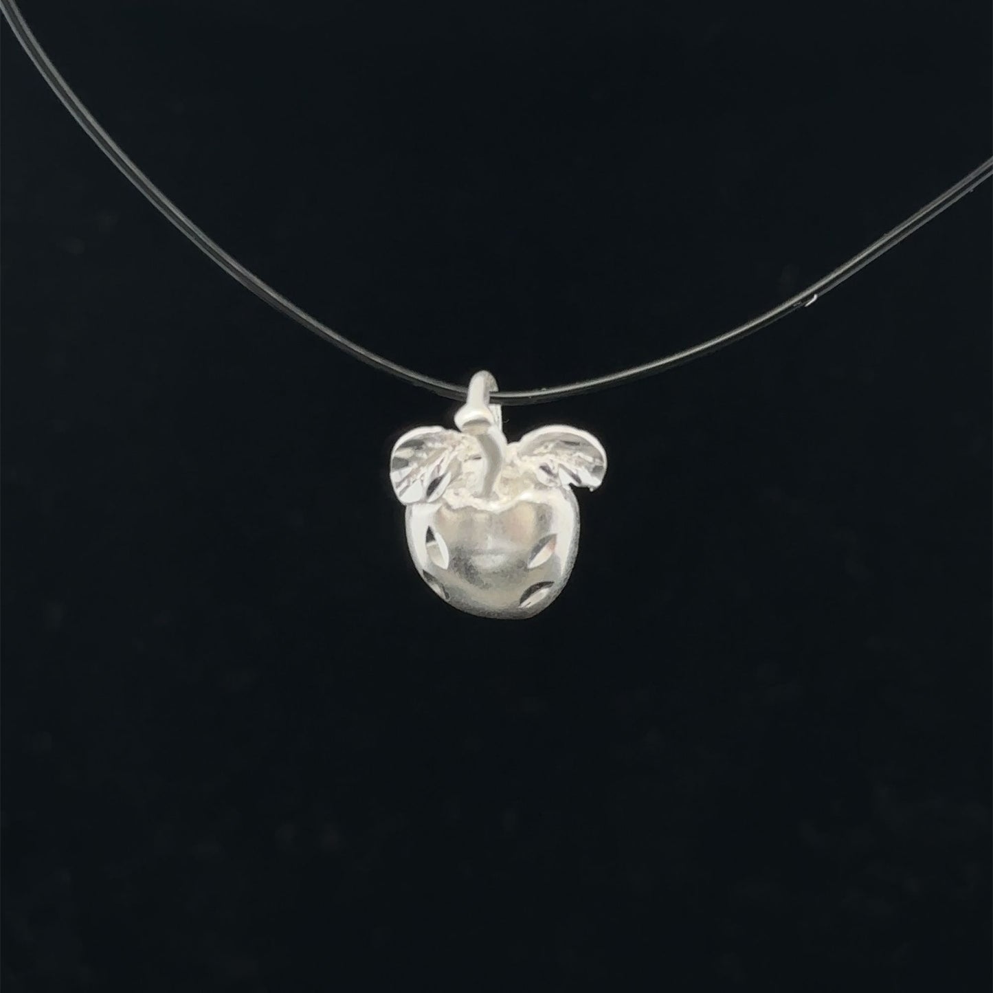 925 Sterling Silver Pendant Charm Apple Fruit - Rafant