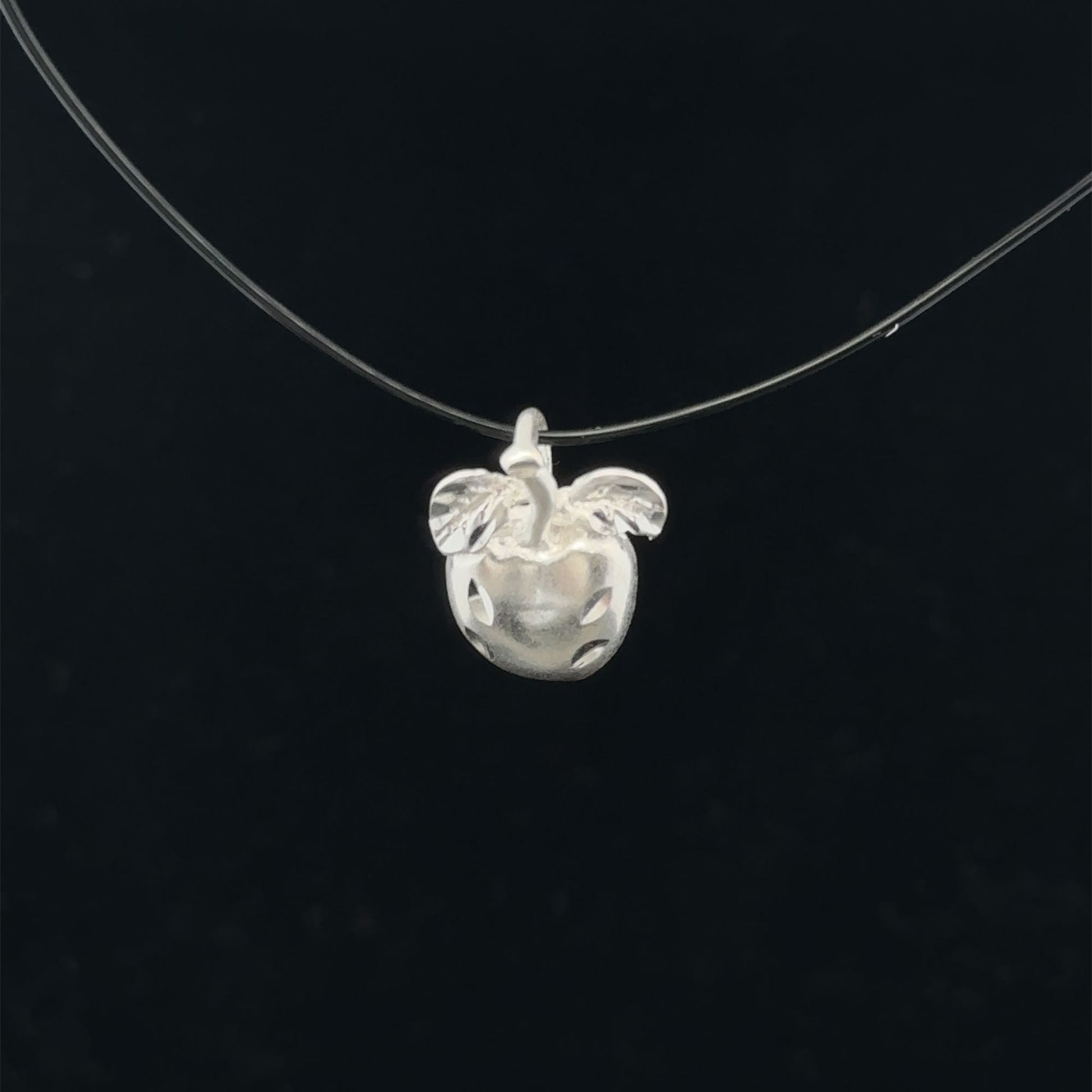 925 Sterling Silver Pendant Charm Apple Fruit - Rafant