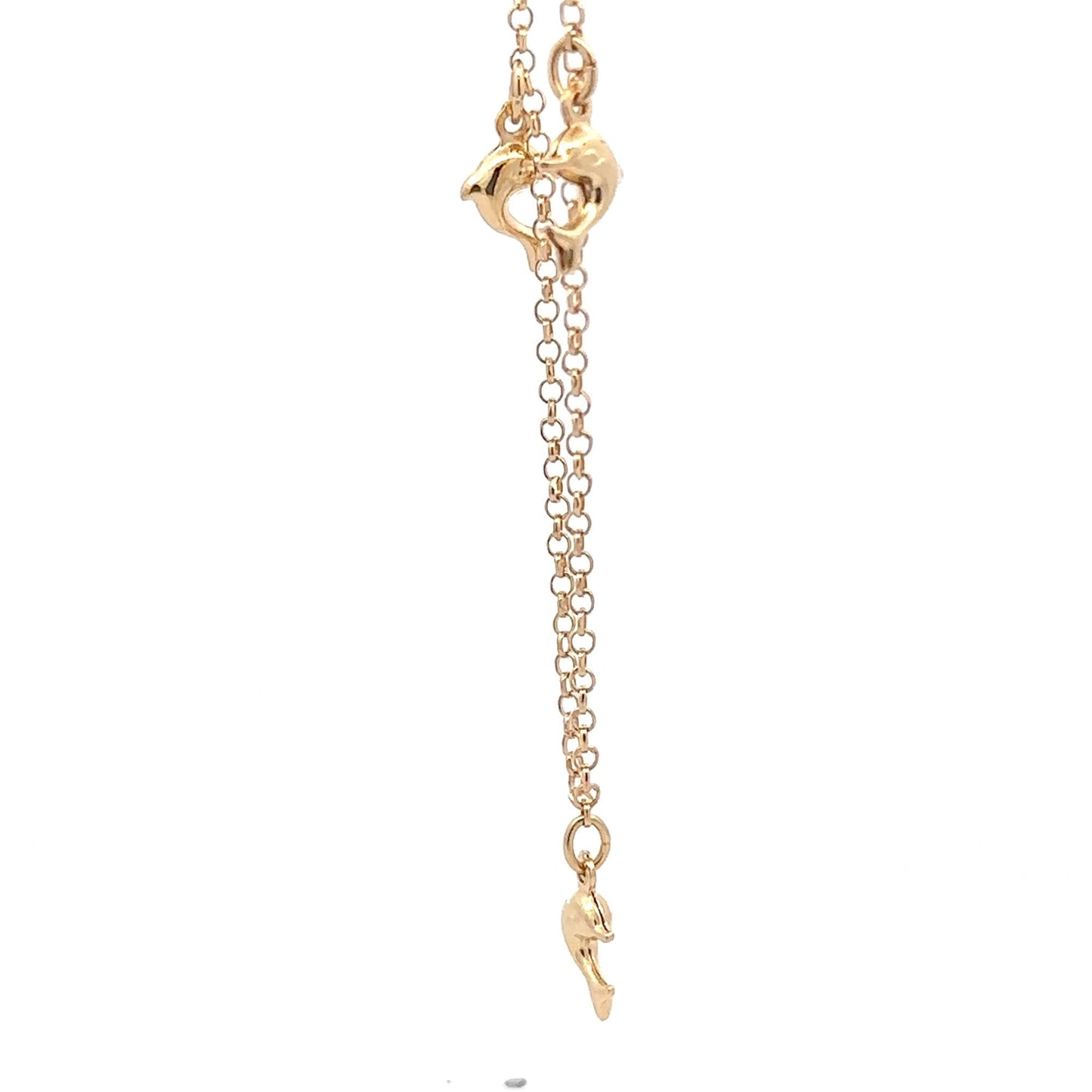 18K Gold Bracelet Dolphin Charms Size 7 inches 3.15 gms - Rafant