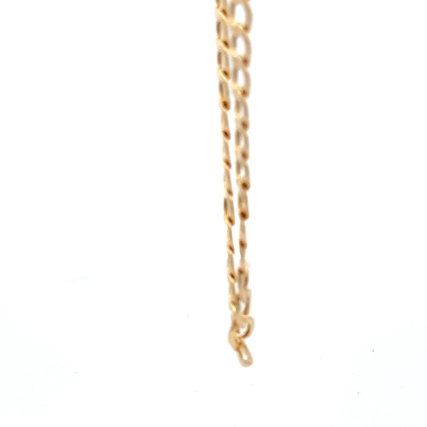 18K Saudi Gold Bracelet Curb Link Chain Size 7.8" - Rafant