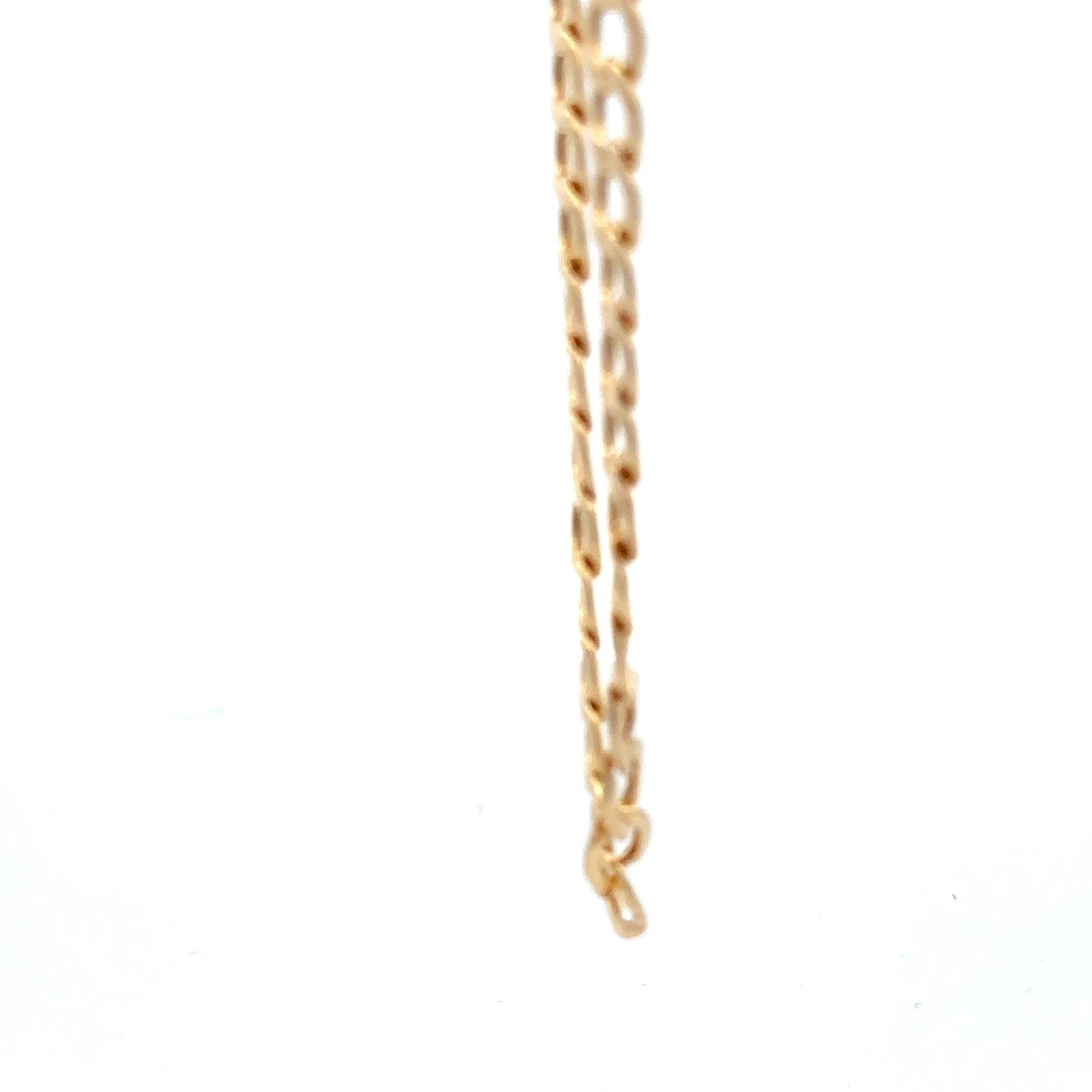 18K Saudi Gold Bracelet Curb Link Chain Size 7.8" - Rafant
