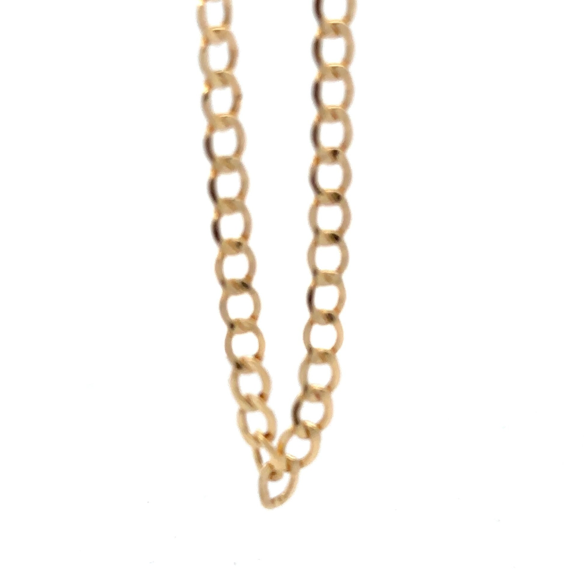 18K Saudi Gold Bracelet Curb Link Chain Size 7.8" - Rafant