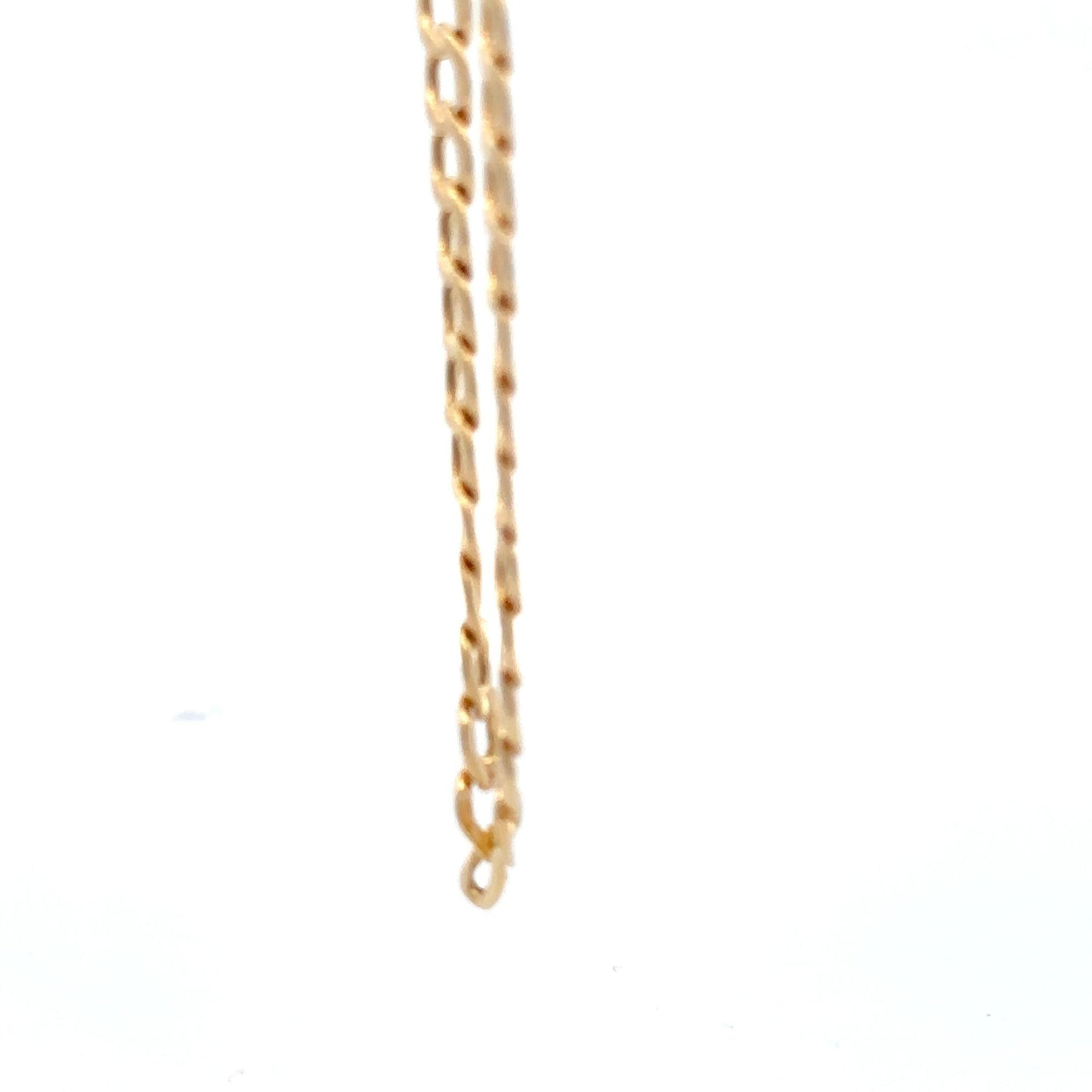 18K Saudi Gold Bracelet Curb Link Chain Size 7.8" - Rafant