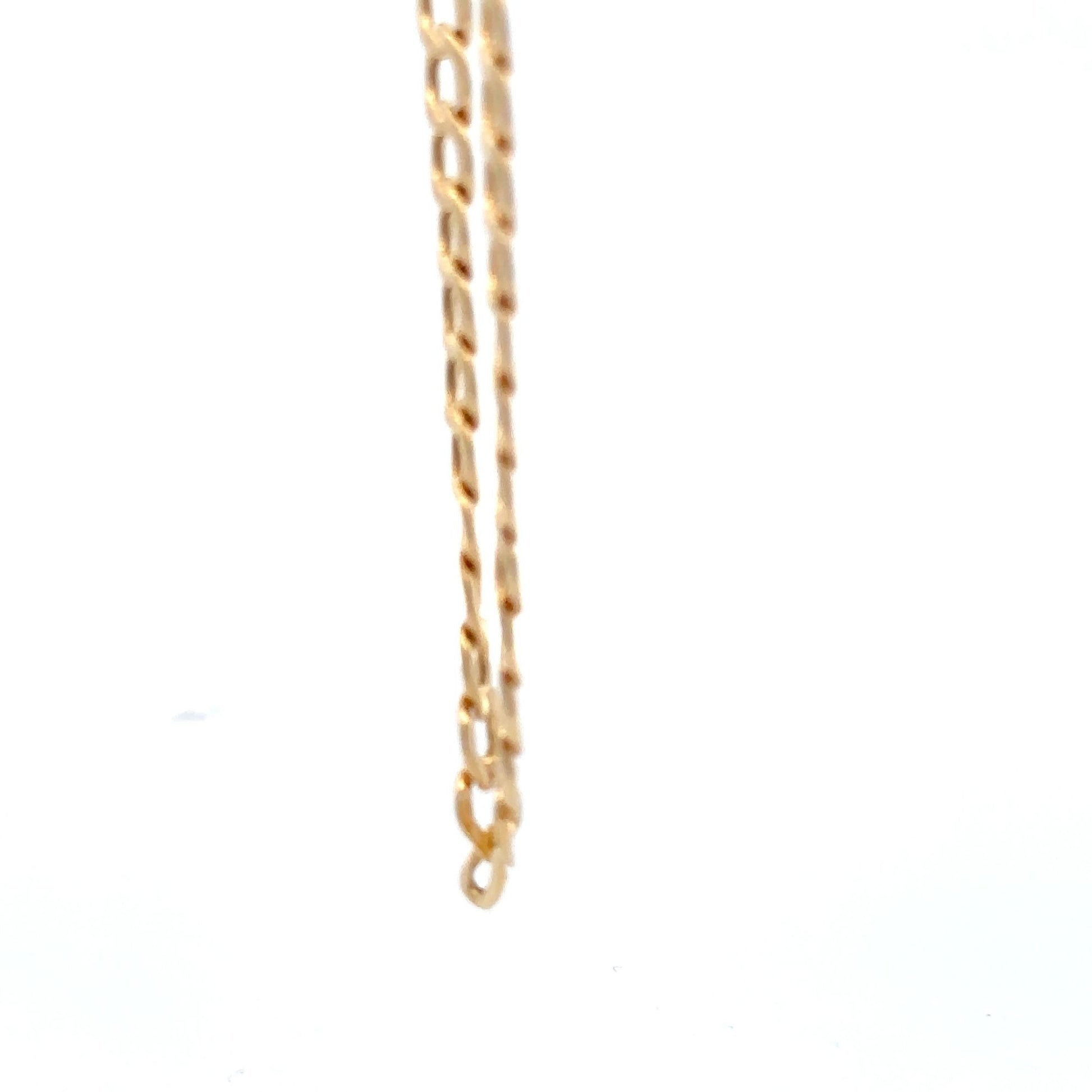 18K Saudi Gold Bracelet Curb Link Chain Size 7.8" - Rafant