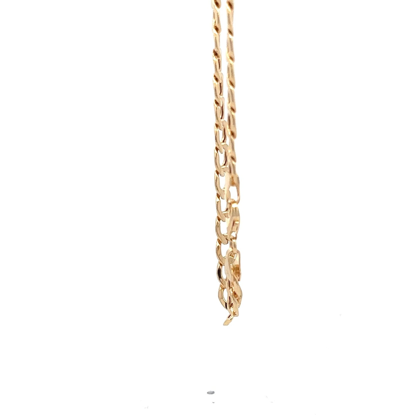 18K Saudi Gold Bracelet Curb Link Chain Size 7.8" - Rafant