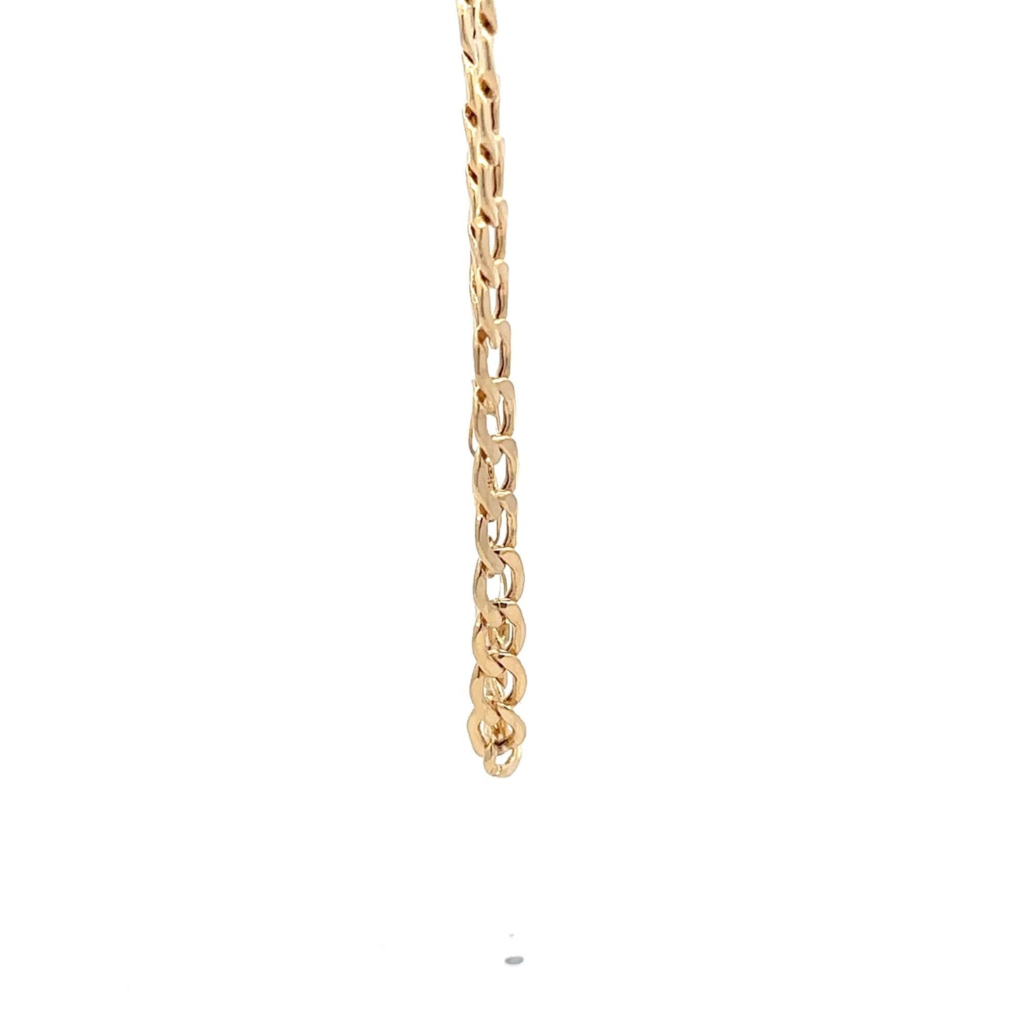 18K Saudi Gold Bracelet Curb Link Chain Size 7.8" - Rafant