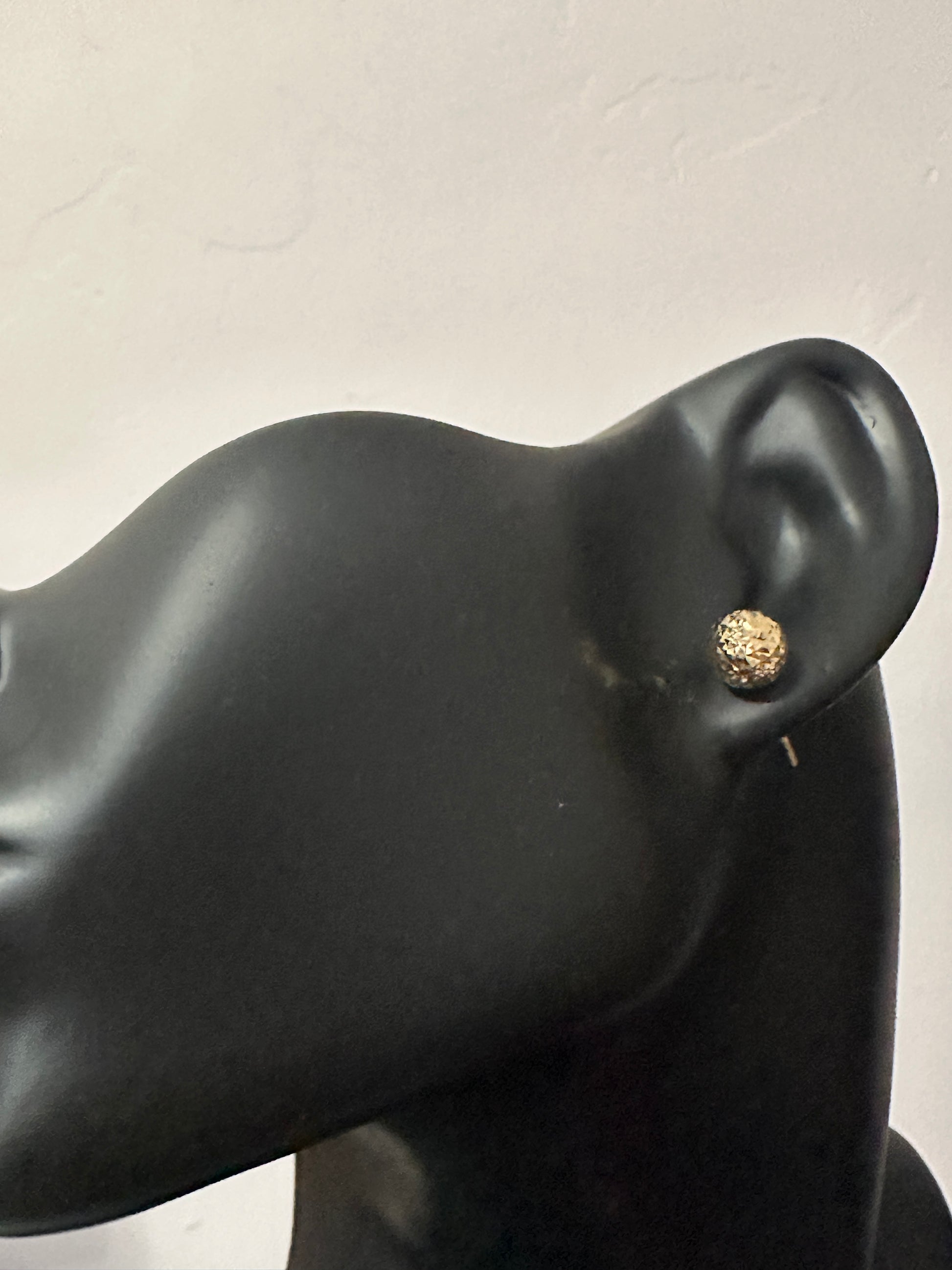 18K Gold Earrings Stud Balls Textured - Rafant