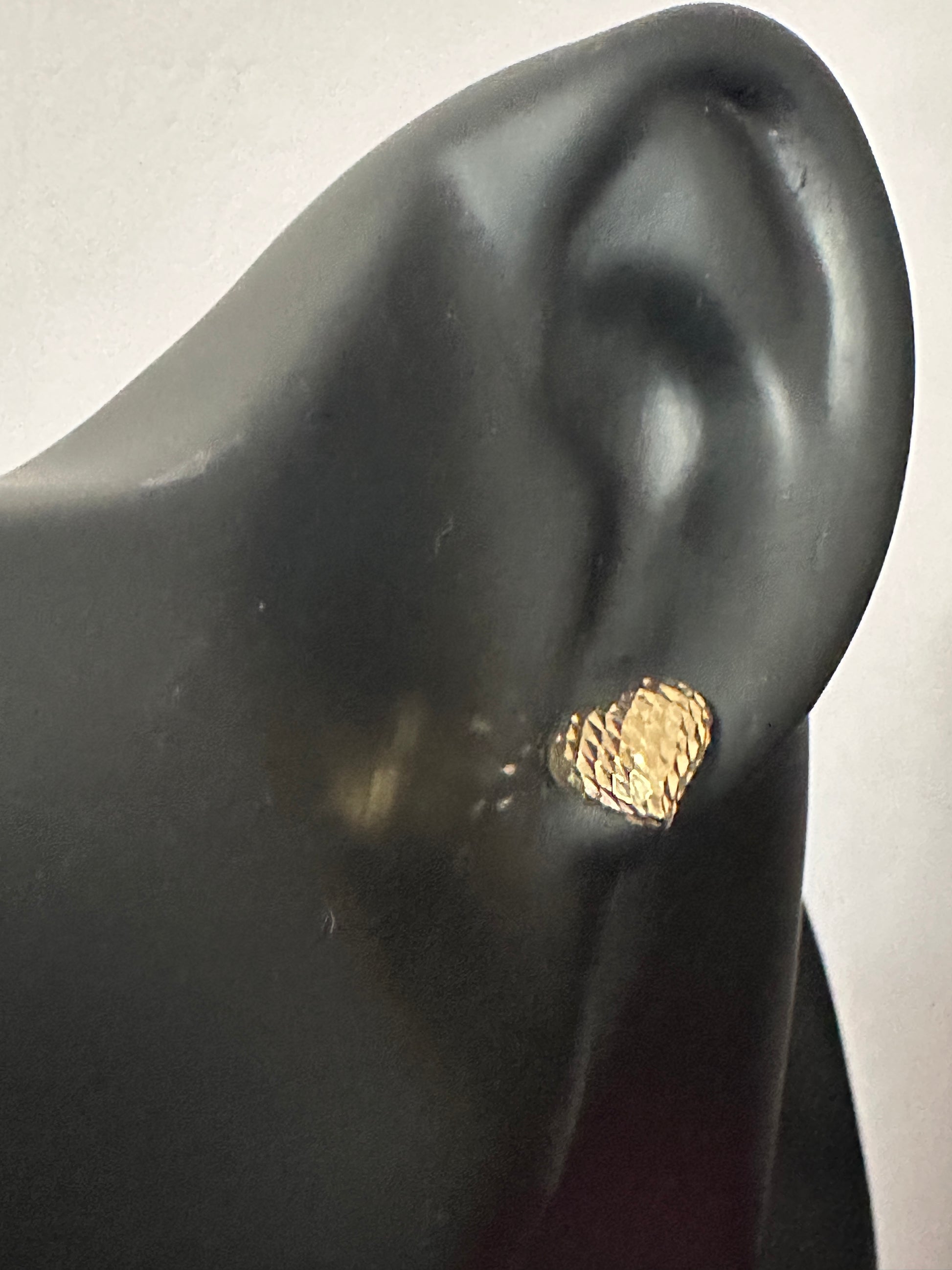 18K Gold Earrings Stud Heart - Rafant