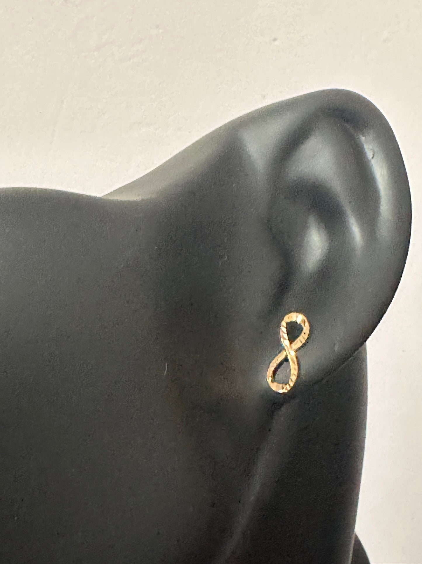 18K Gold Earrings Infinity 1.41grams Small - Rafant