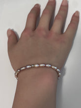 Load image into Gallery viewer, Natural Freshwater Rice Pearl Purple 18K Gold Charm Bead
