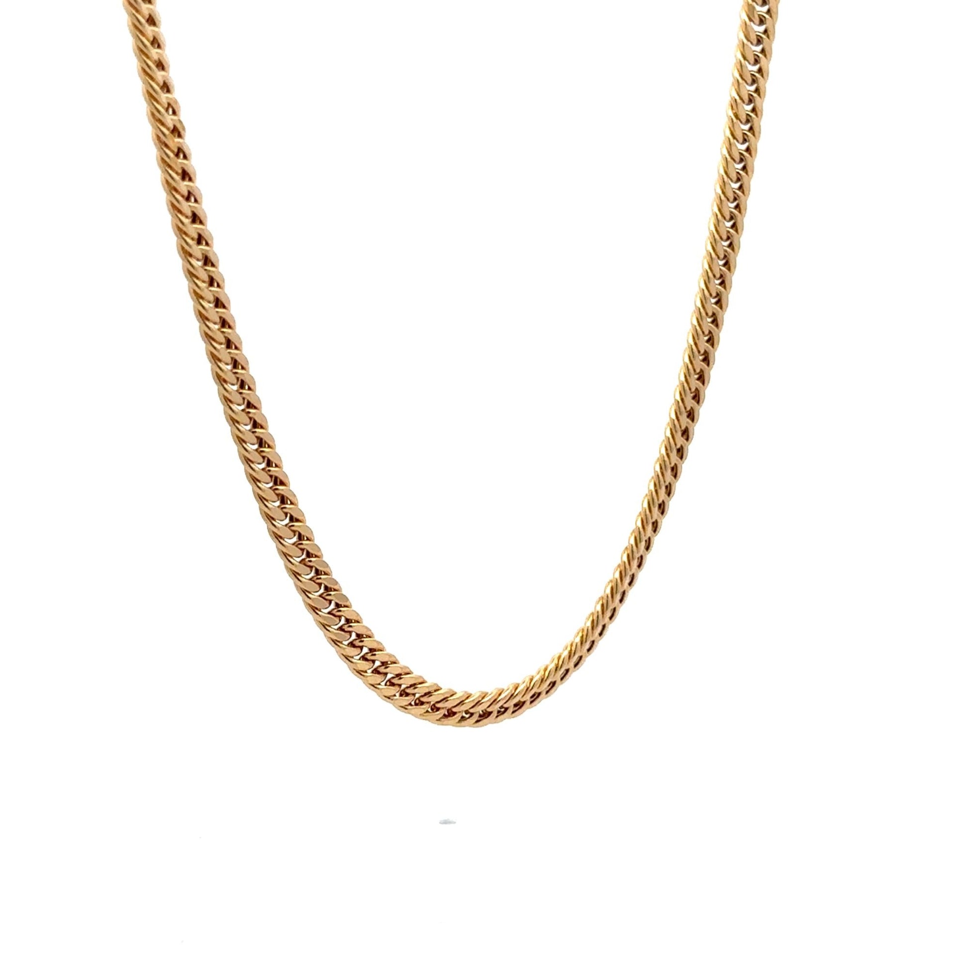 18K Gold Chain Necklace Real Saudi Gold Curb 20 inches 7.33 grams - Rafant