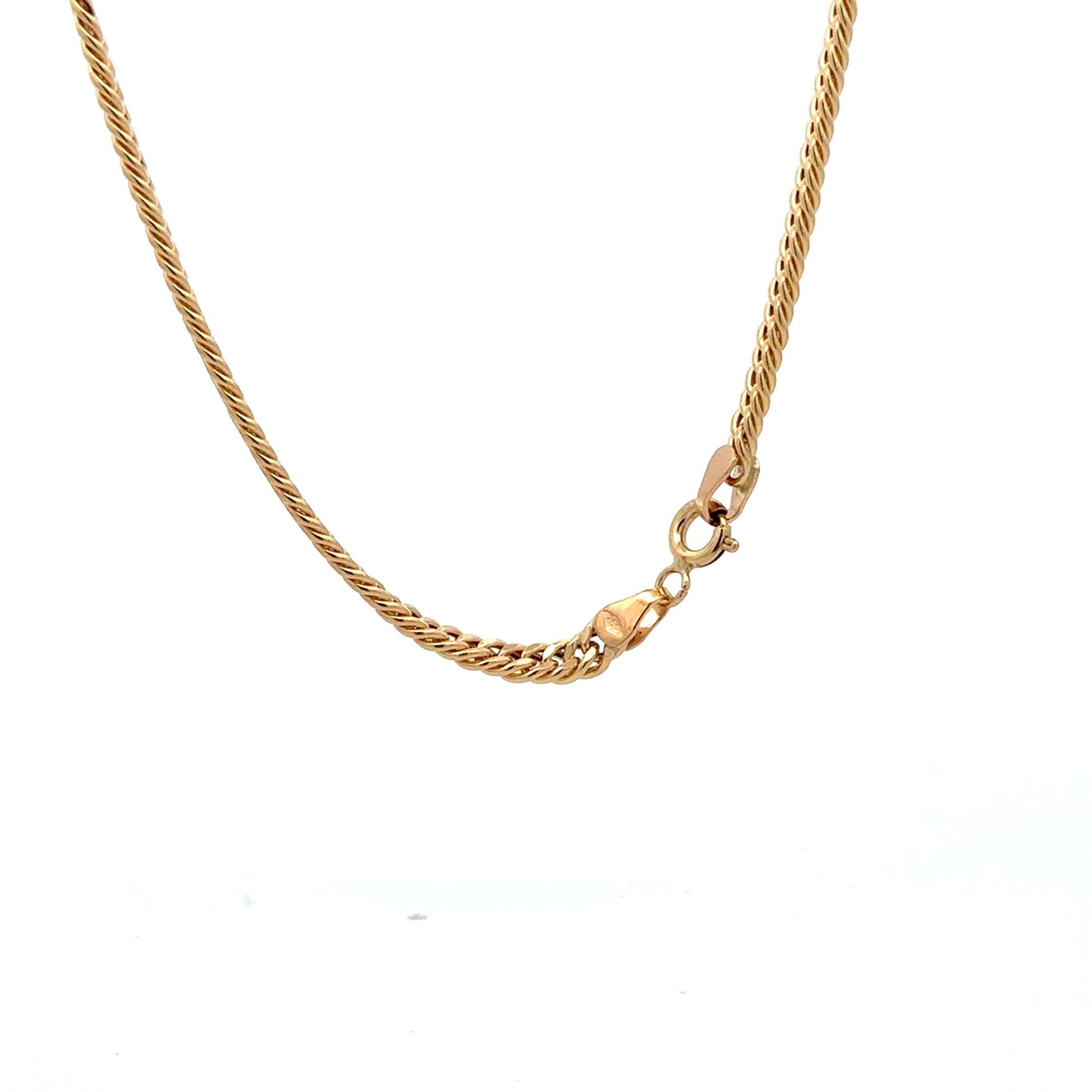 18K Gold Chain Necklace Real Saudi Gold Curb 20 inches 7.33 grams - Rafant