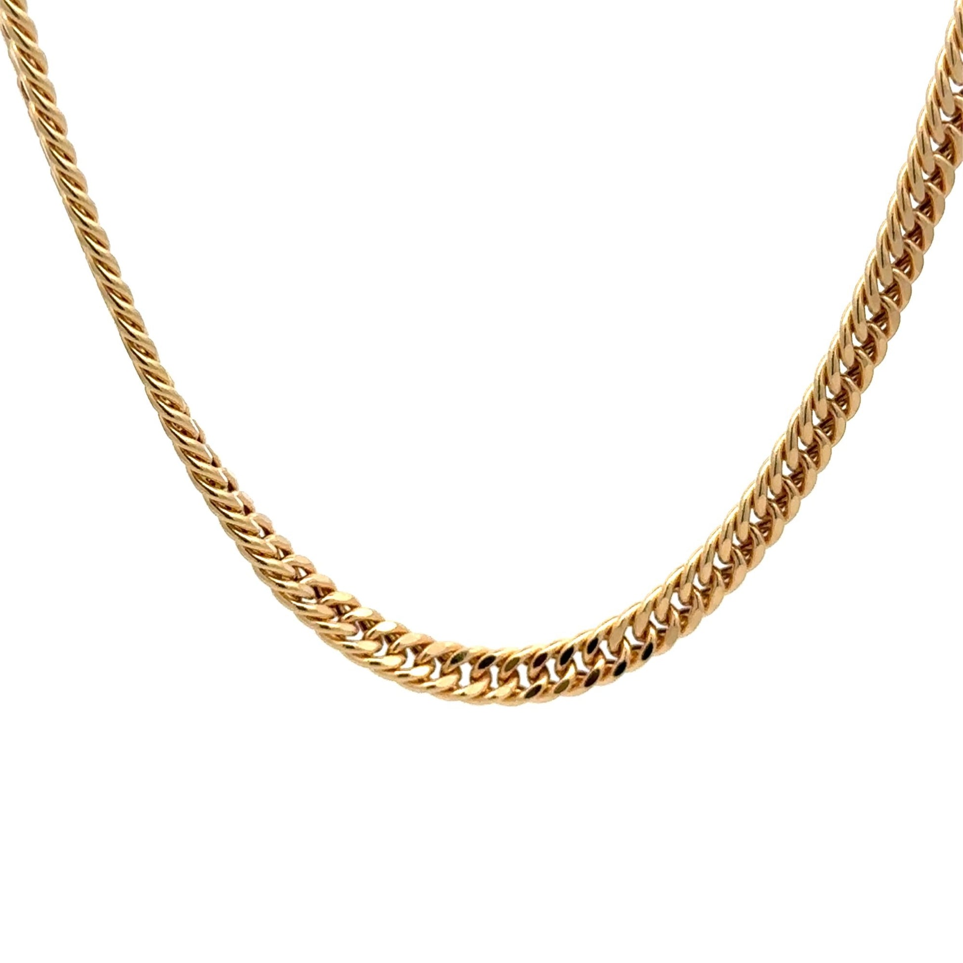 18K Gold Chain Necklace Real Saudi Gold Curb 20 inches 7.33 grams - Rafant