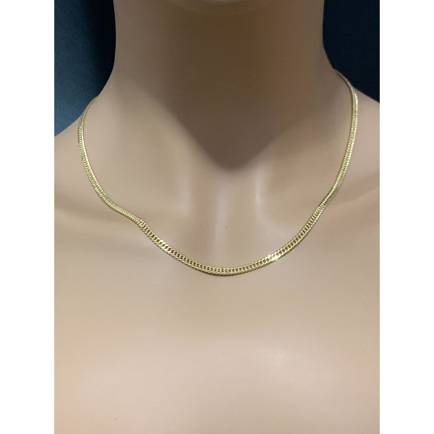 18K Gold Chain Necklace Real Saudi Gold Curb 20 inches 7.33 grams - Rafant