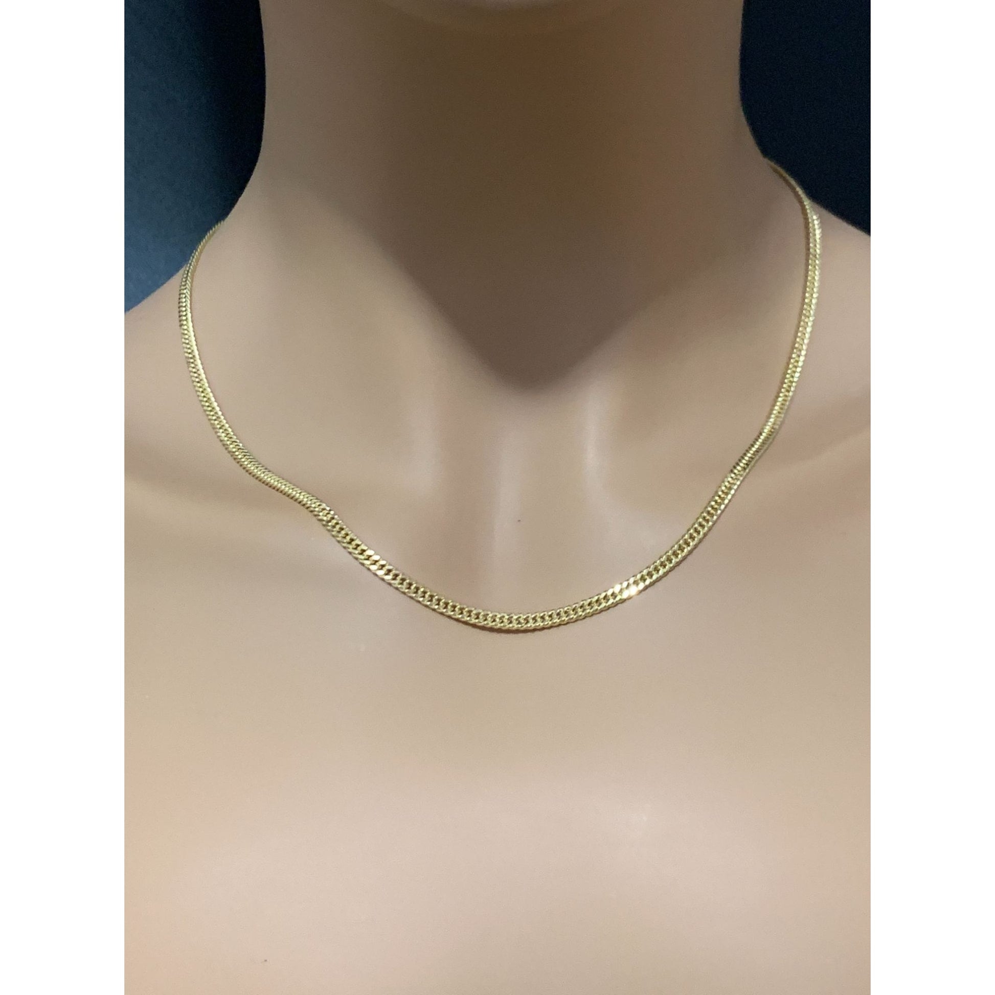 18K Gold Chain Necklace Real Saudi Gold Curb 20 inches 7.33 grams - Rafant