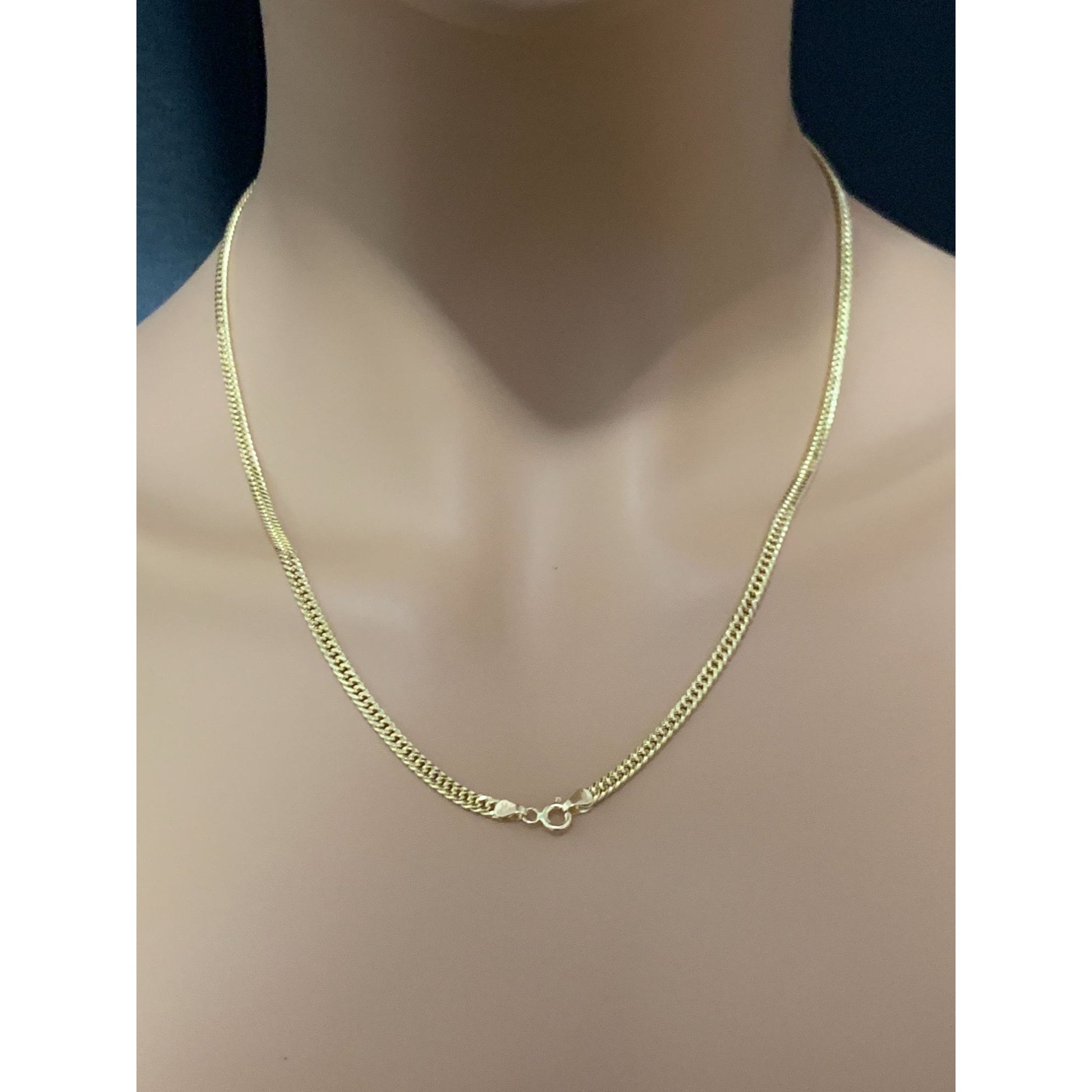18K Gold Chain Necklace Real Saudi Gold Curb 20 inches 7.33 grams - Rafant