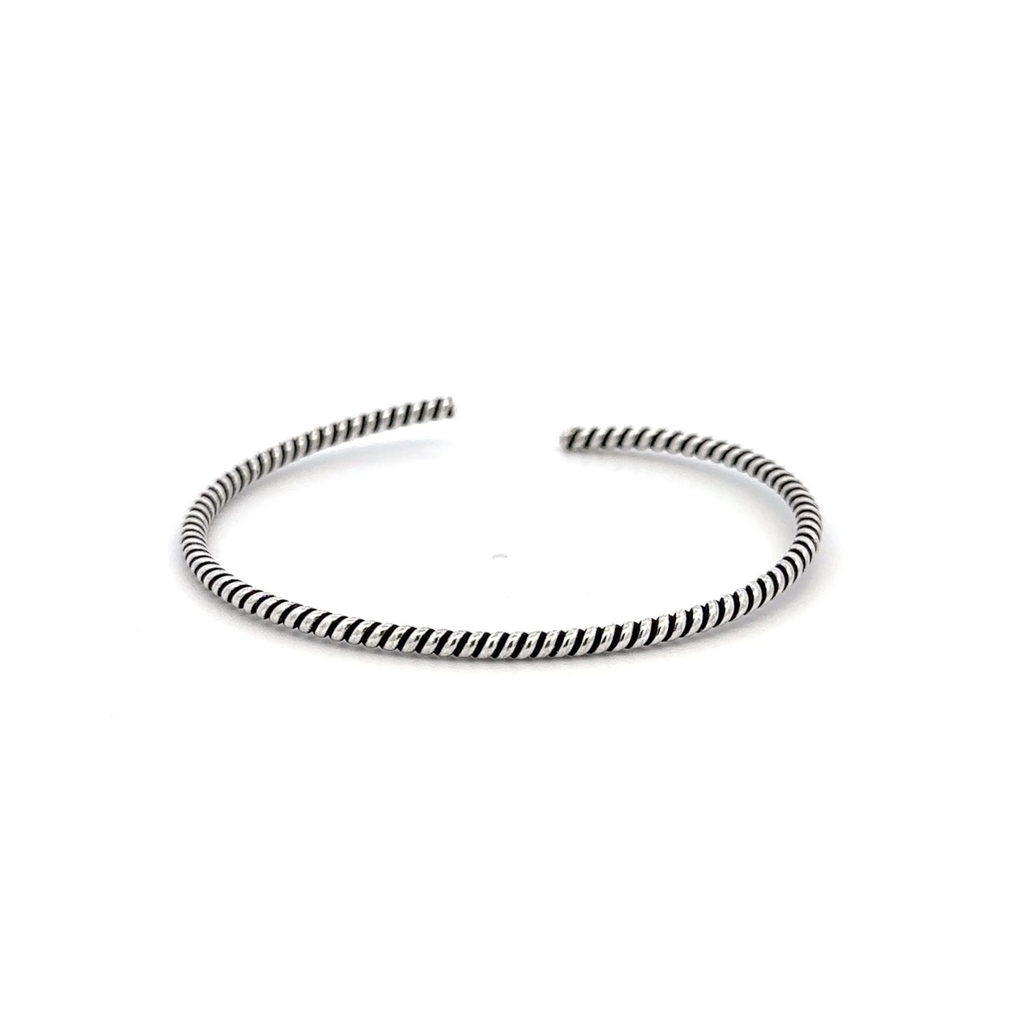 925 Sterling Silver Cuff Bangle Bracelet Size 6.25 inches Oxidized - Rafant