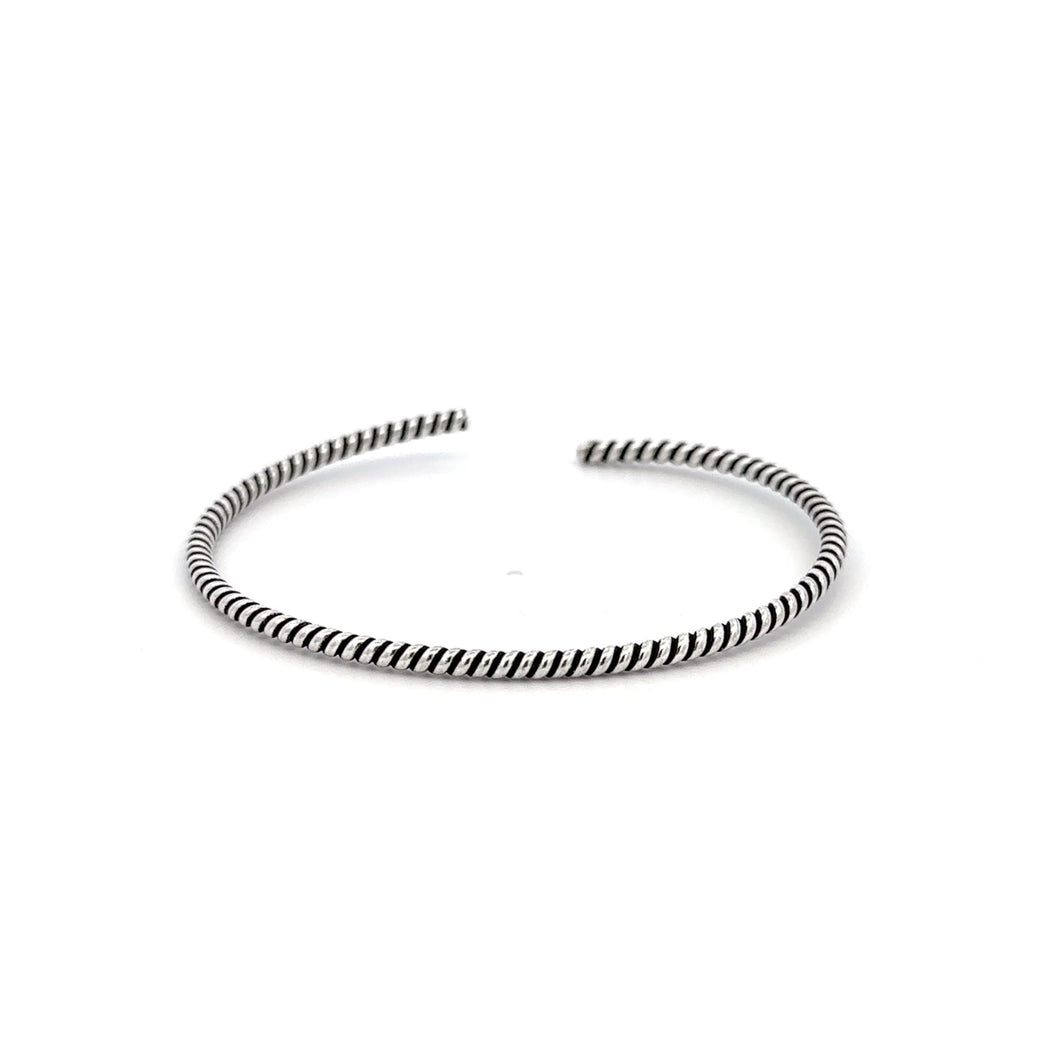 925 Sterling Silver Cuff Bangle Bracelet Size 6.25 inches Oxidized