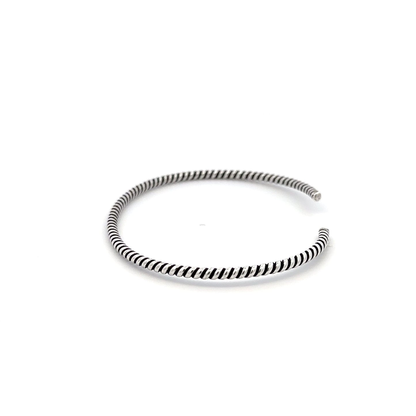 925 Sterling Silver Cuff Bangle Bracelet Size 6.25 inches Oxidized - Rafant