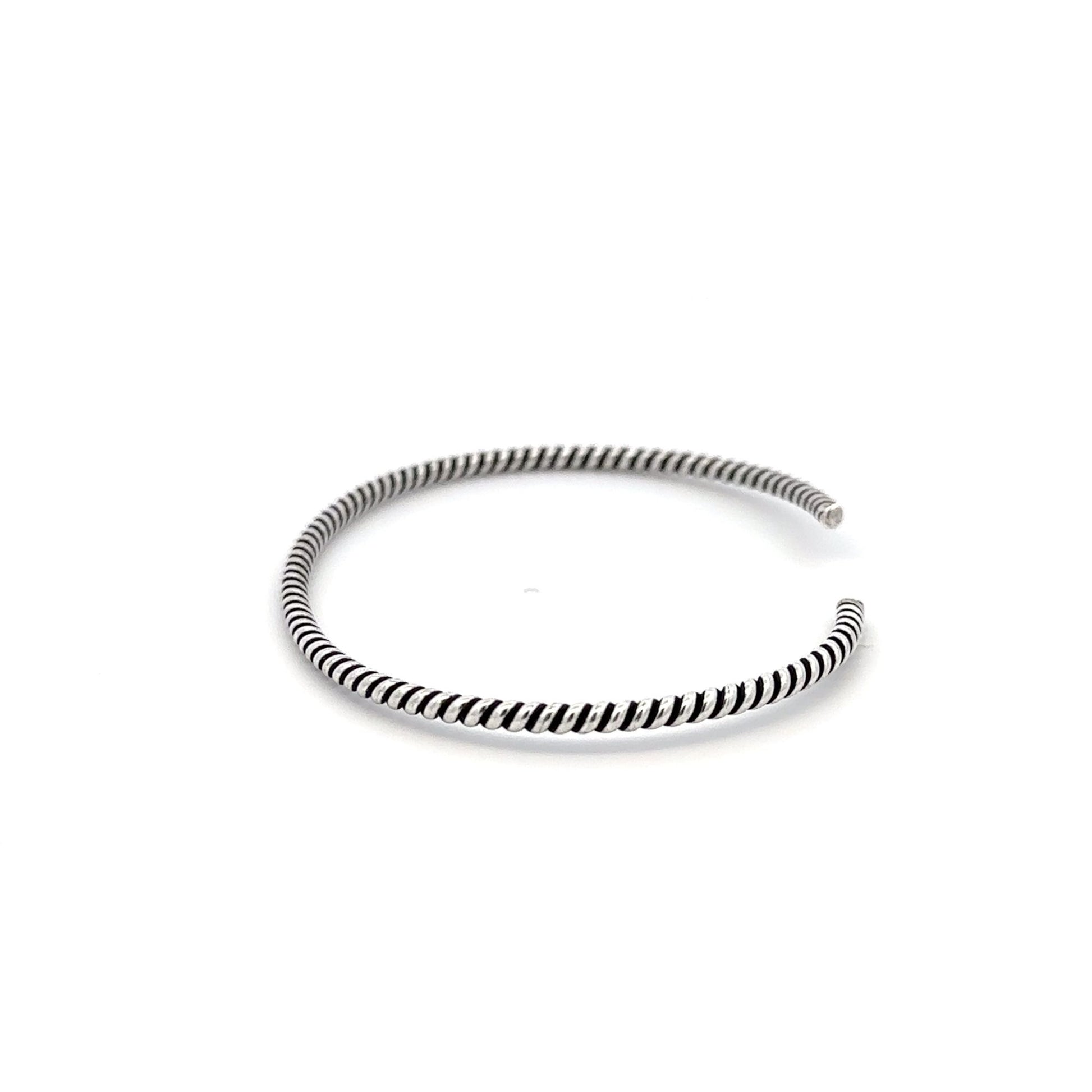 925 Sterling Silver Cuff Bangle Bracelet Size 6.25 inches Oxidized - Rafant