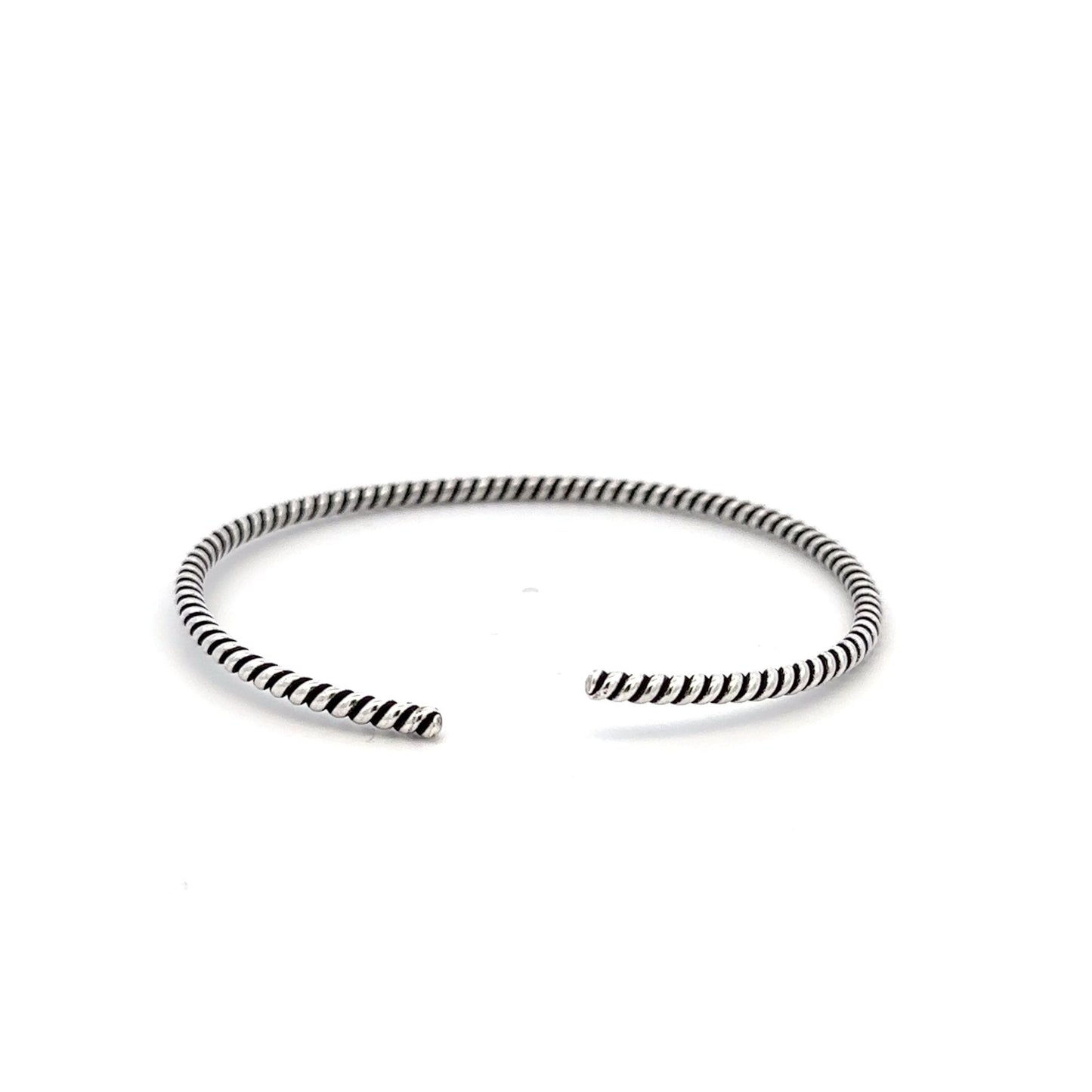 925 Sterling Silver Cuff Bangle Bracelet Size 6.25 inches Oxidized - Rafant