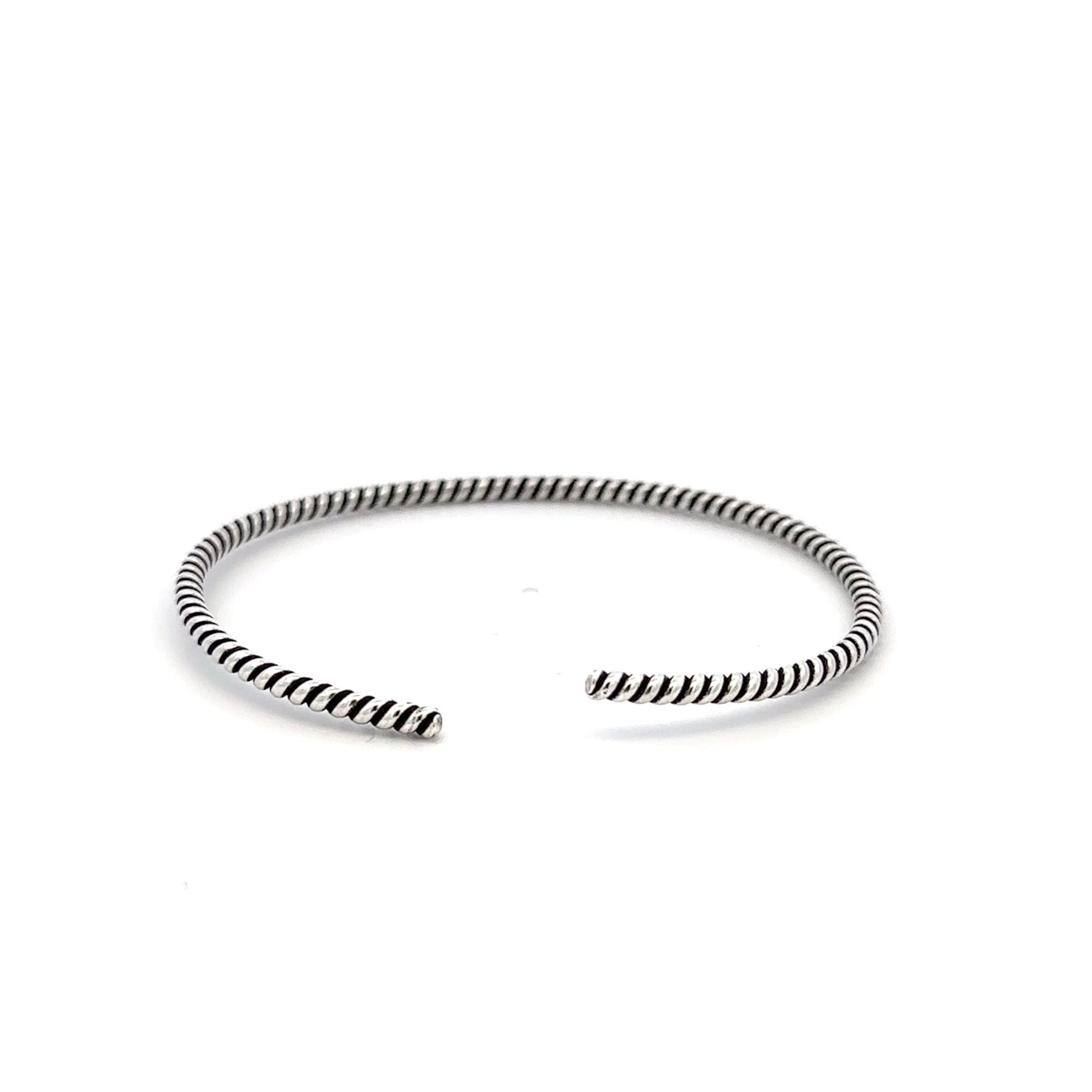 925 Sterling Silver Cuff Bangle Bracelet Size 6.25 inches Oxidized - Rafant