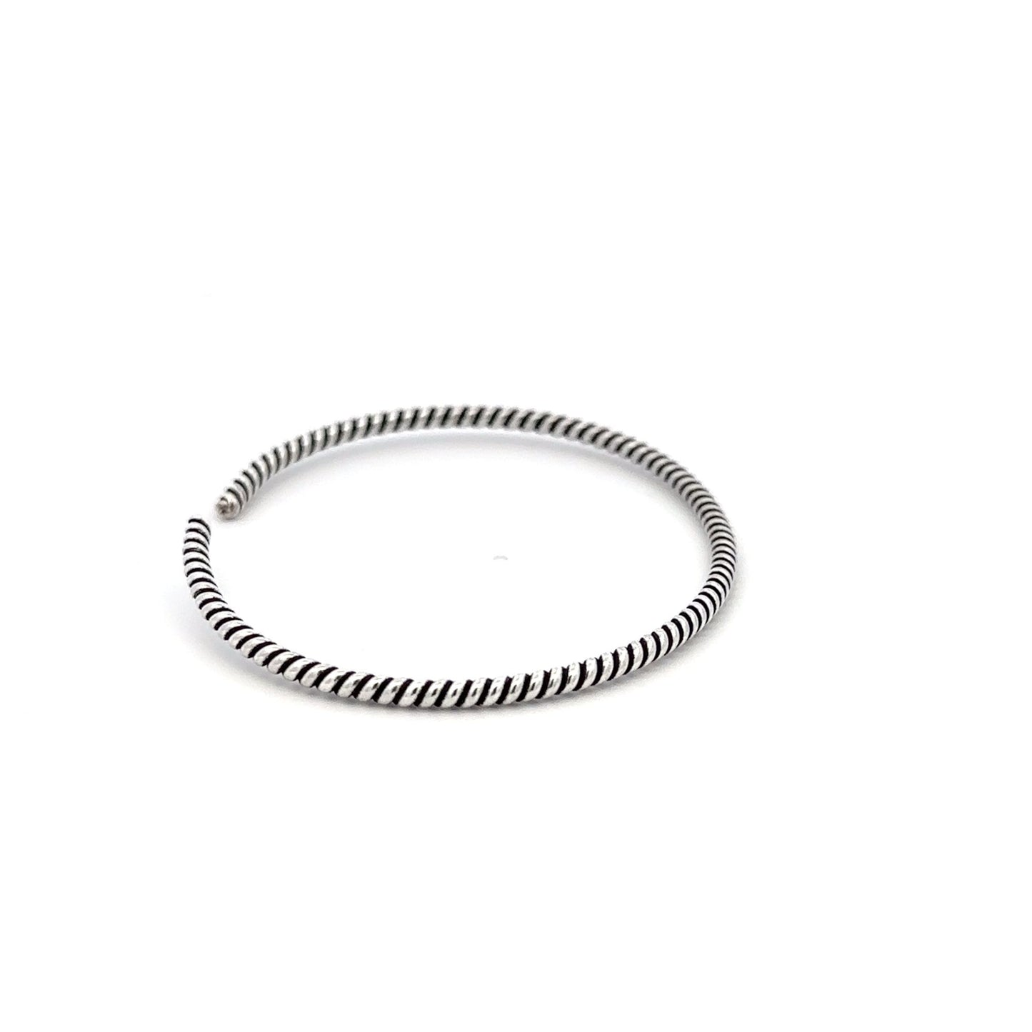 925 Sterling Silver Cuff Bangle Bracelet Size 6.25 inches Oxidized - Rafant