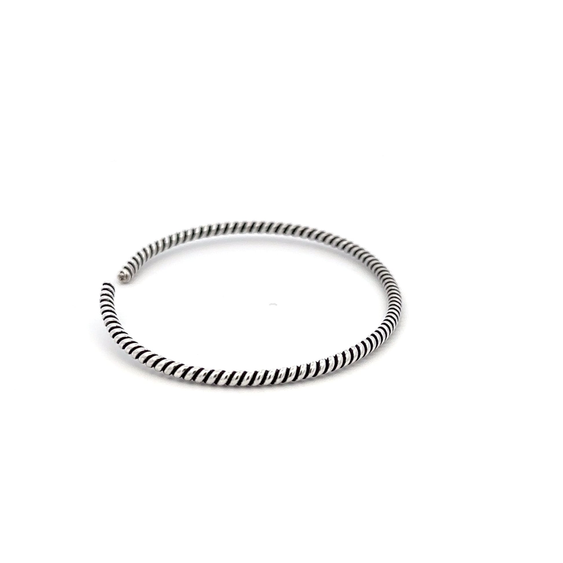 925 Sterling Silver Cuff Bangle Bracelet Size 6.25 inches Oxidized - Rafant