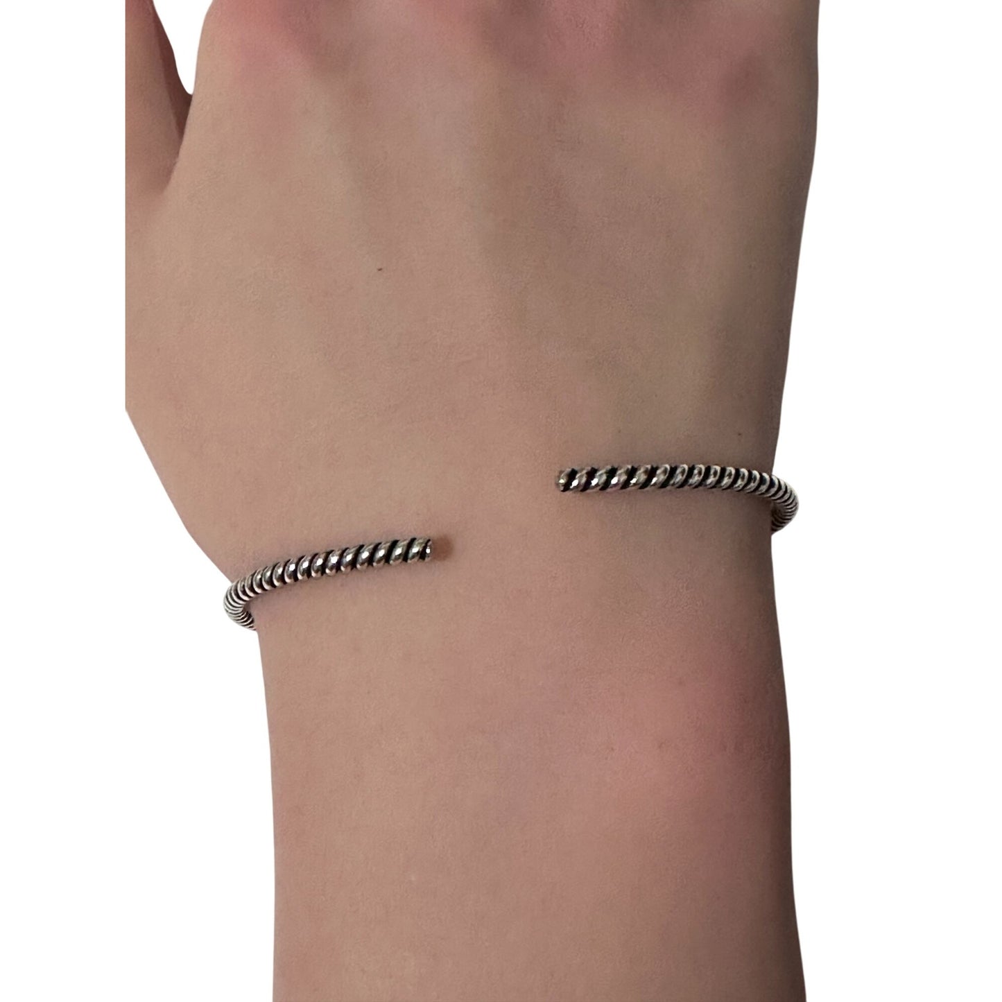925 Sterling Silver Cuff Bangle Bracelet Size 6.25 inches Oxidized - Rafant
