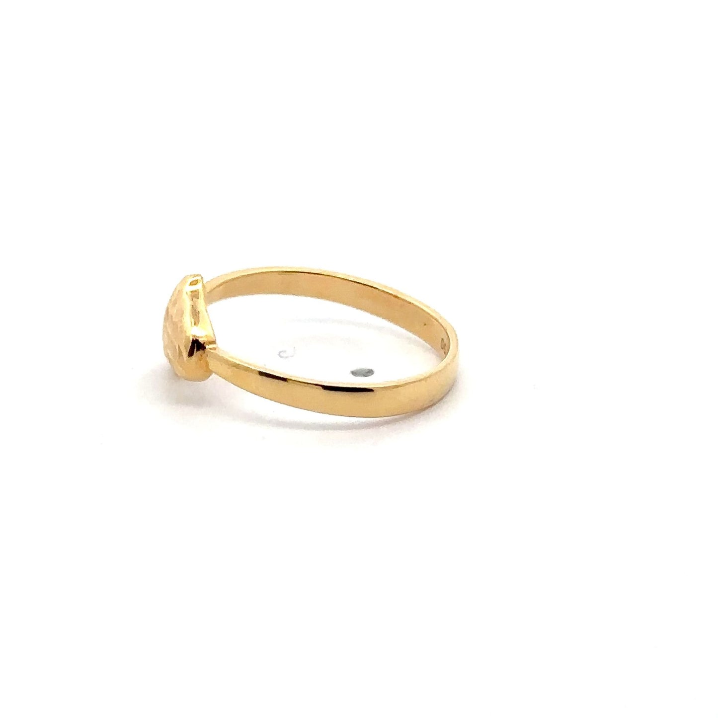 18K Gold Ring Heart  Women Size 7 - Rafant