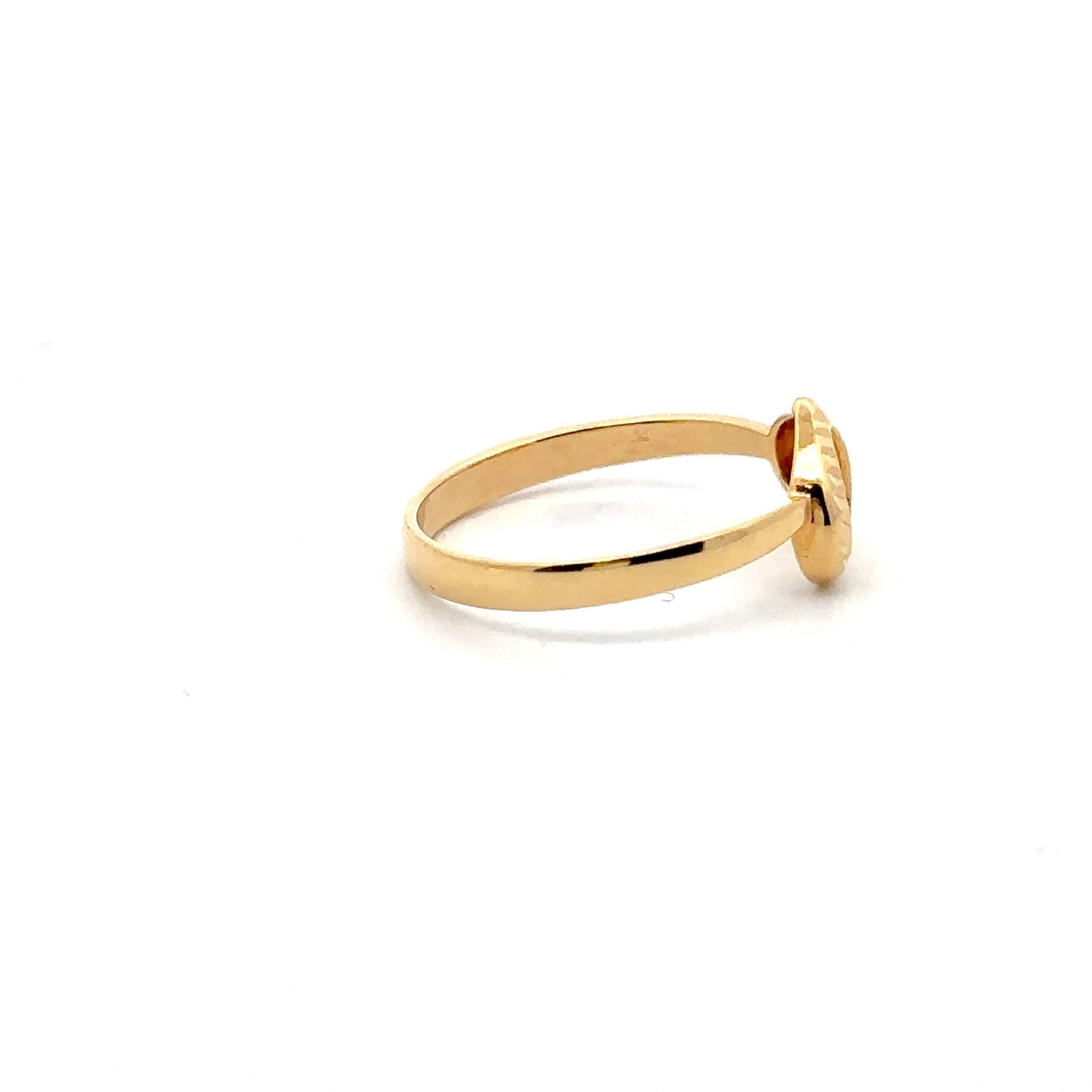 18K Gold Ring Heart  Women Size 7 - Rafant