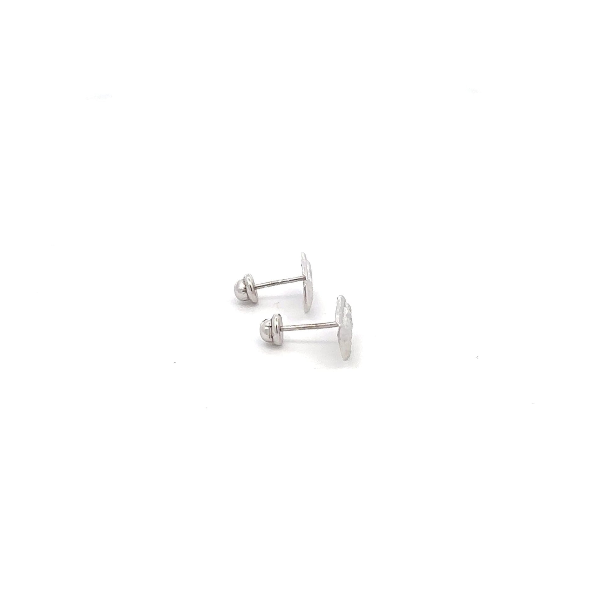 925 Sterling Silver Stud Religious Virgin Mary Earrings Small Screw Back - Rafant