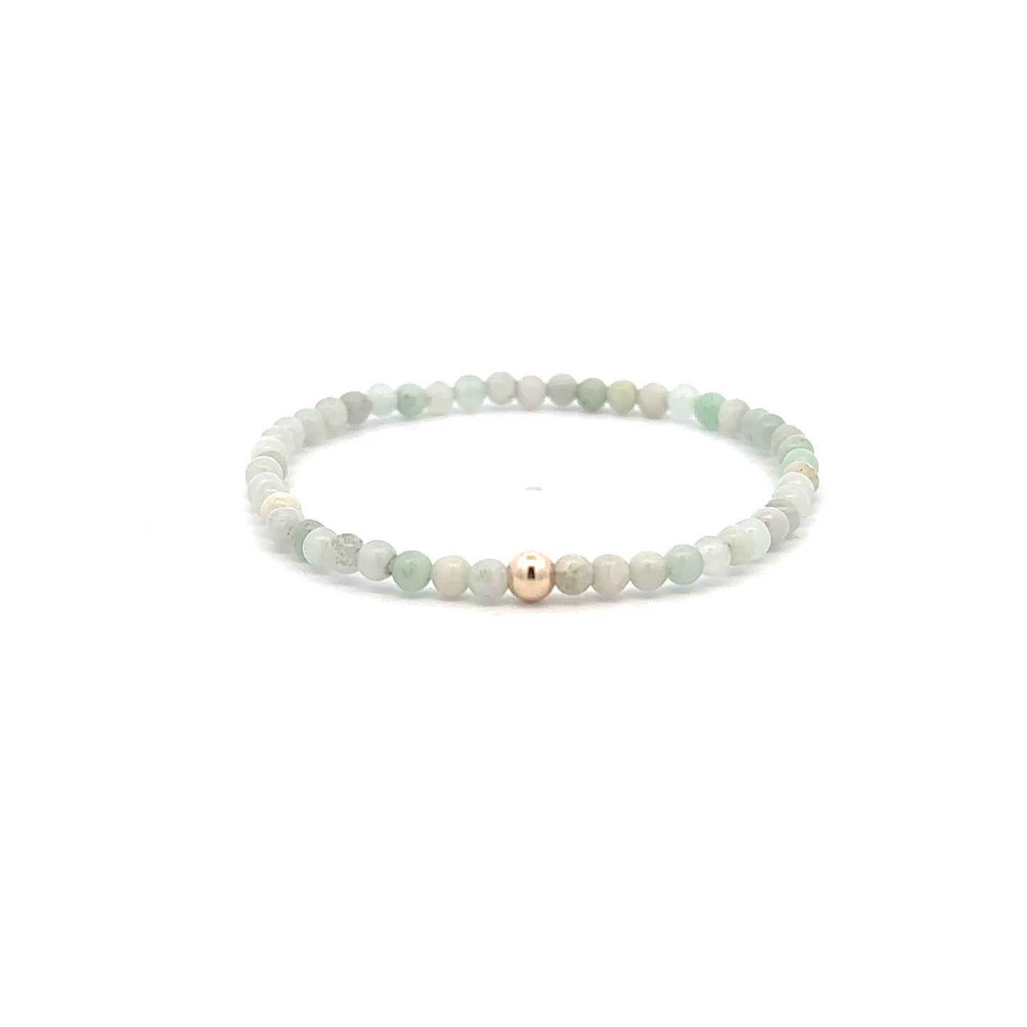 Gemstone Beaded Stretch Bracelet with 14K Gold Accent Bead Handmade Natural Stone Jewelry - Rafant
