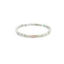 Load image into Gallery viewer, Gemstone Beaded Stretch Bracelet with 14K Gold Accent Bead Handmade Natural Stone Jewelry
