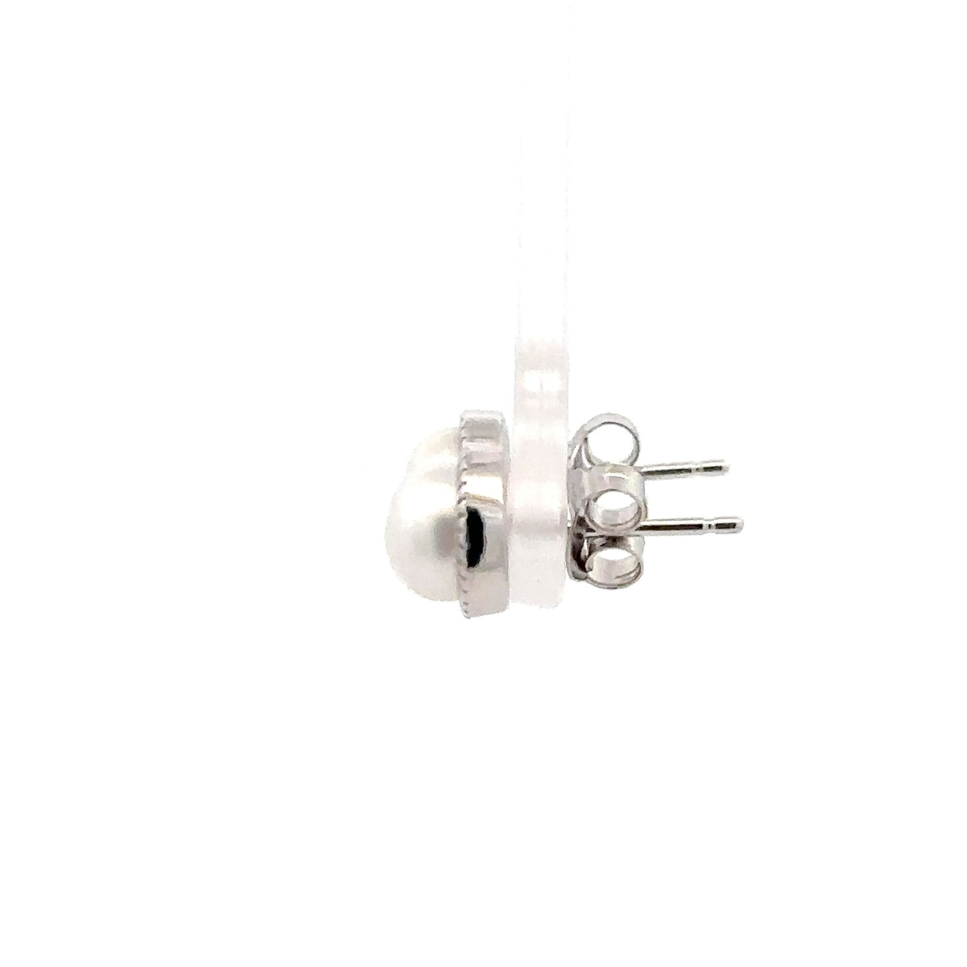925 Sterling Silver Stud Earrings Freshwater Pearl - Rafant