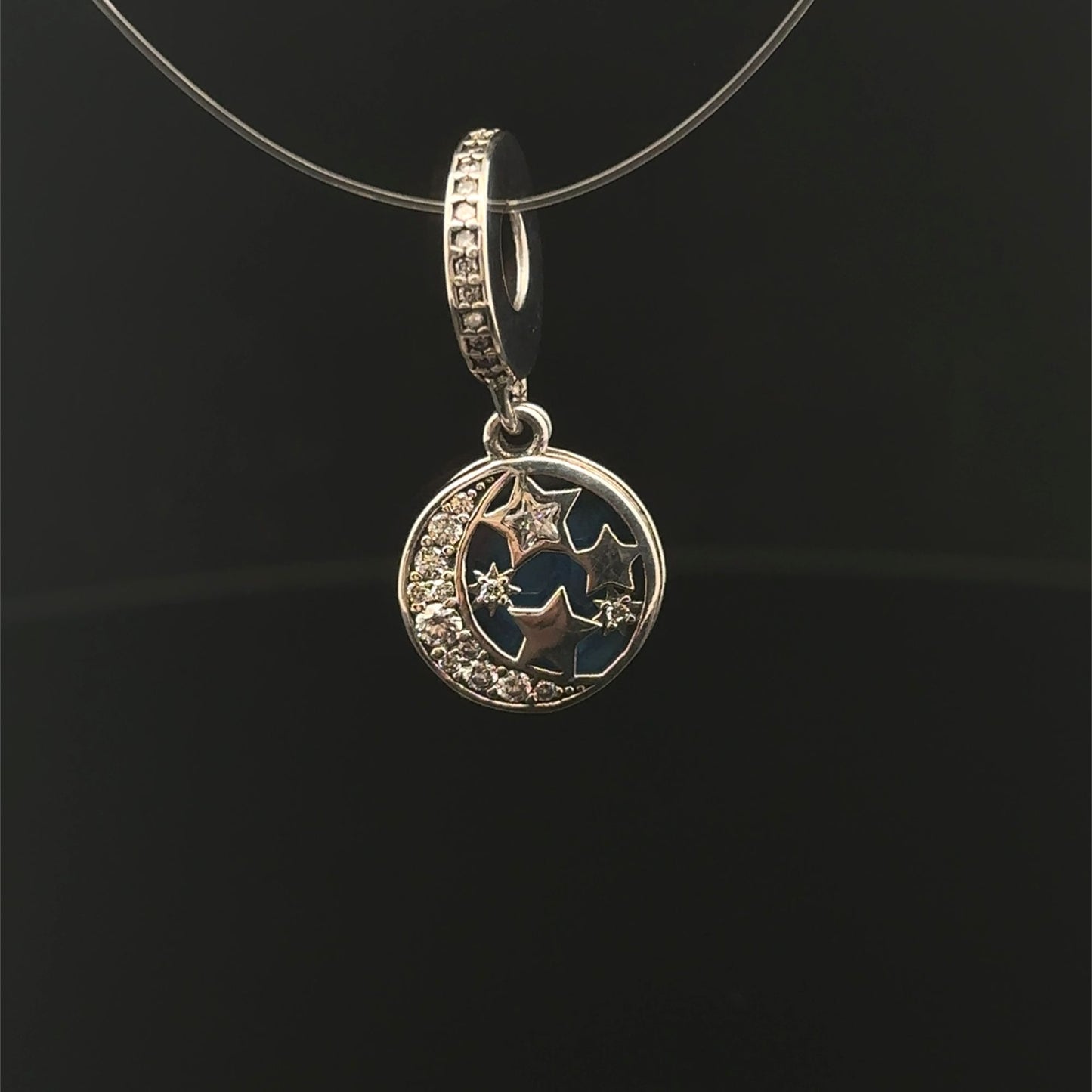925 Sterling Silver Pendant Stars Moon For Charm Bracelet - Rafant