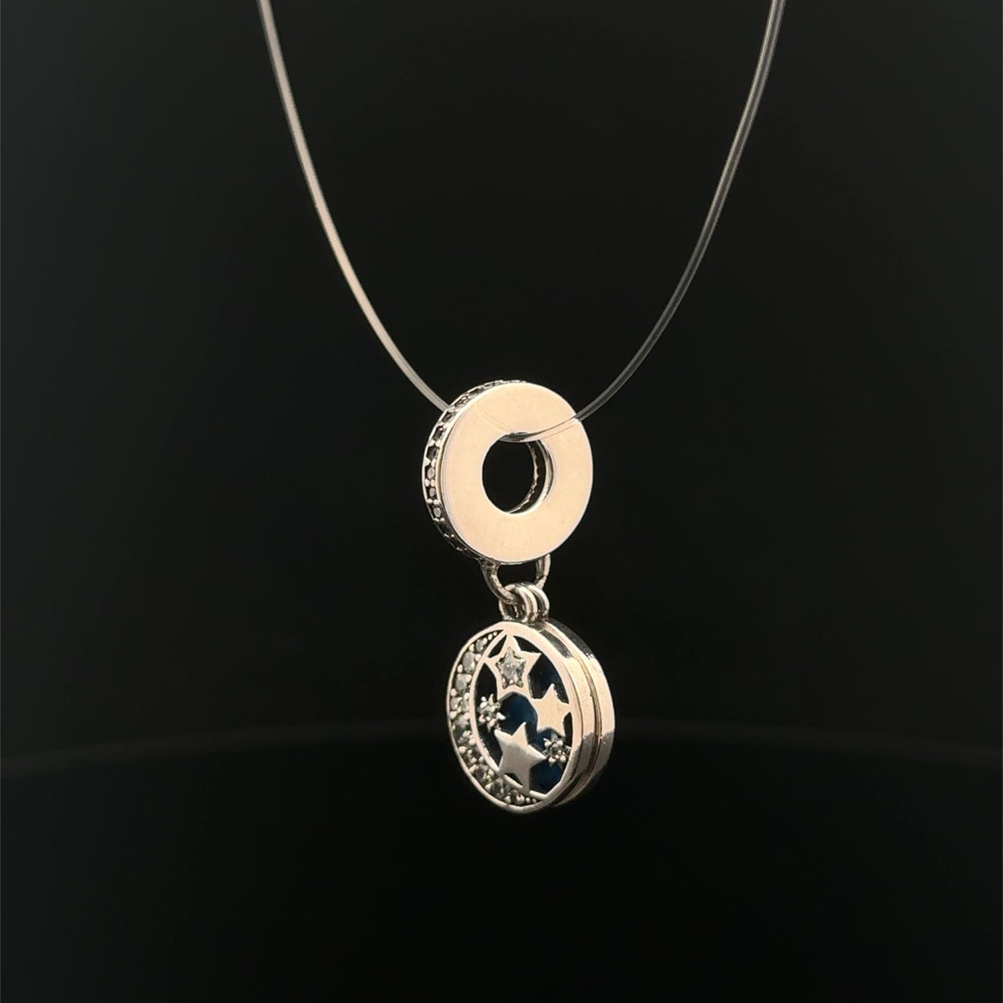 925 Sterling Silver Pendant Stars Moon For Charm Bracelet - Rafant