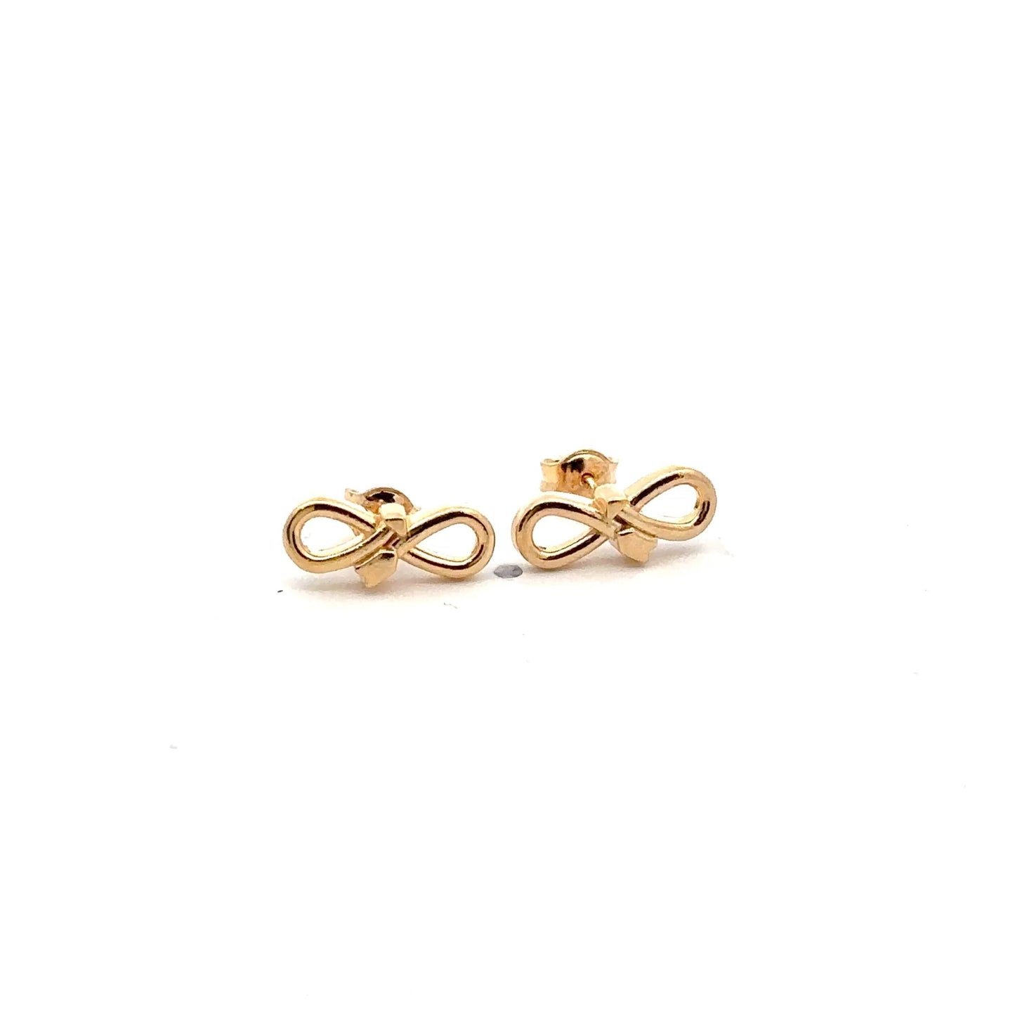 18K Gold Earrings Studs Infinity Arrow 1.42 grams - Rafant