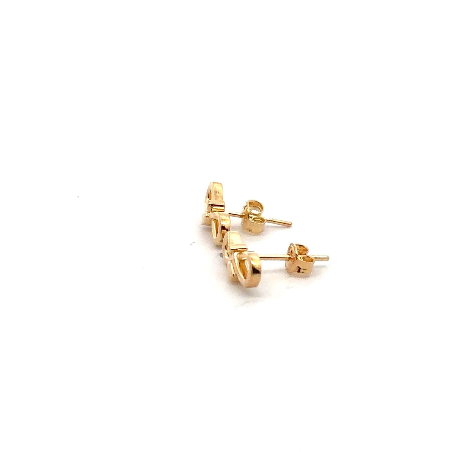 18K Gold Earrings Studs Infinity Arrow 1.42 grams - Rafant