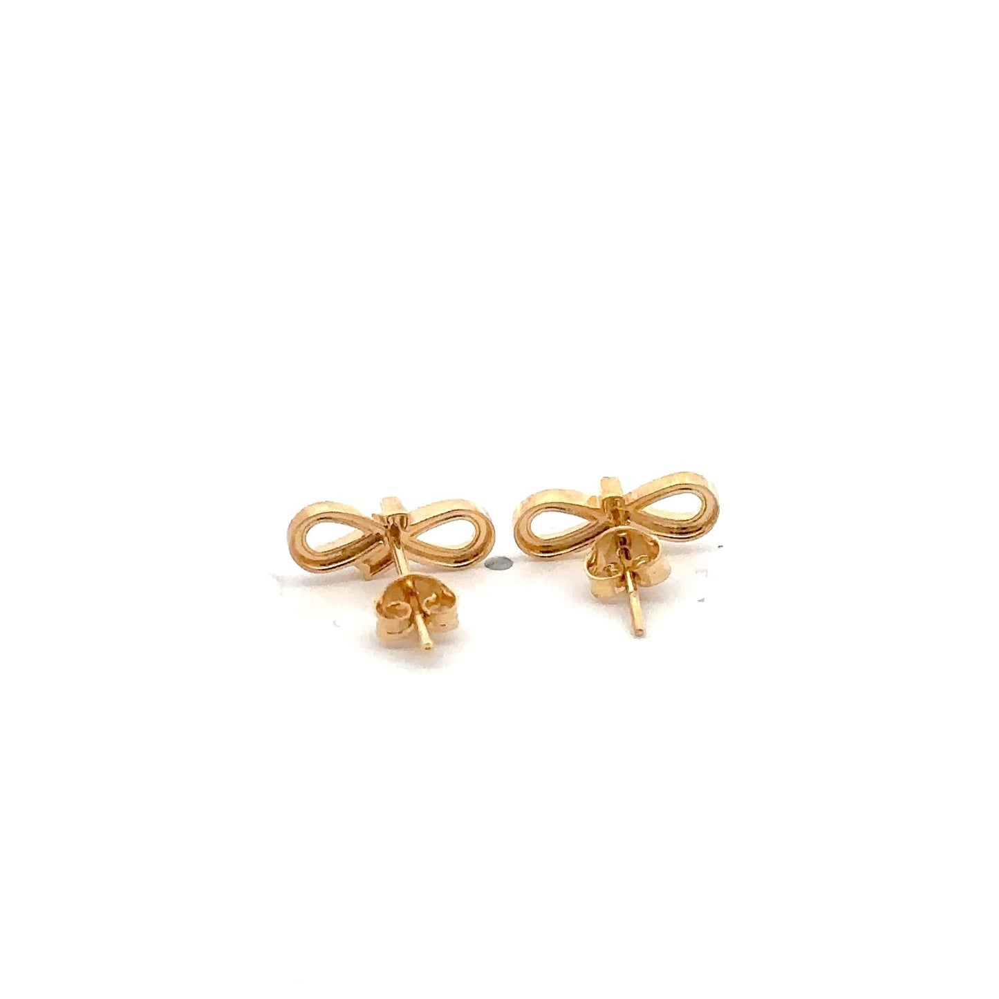 18K Gold Earrings Studs Infinity Arrow 1.42 grams - Rafant