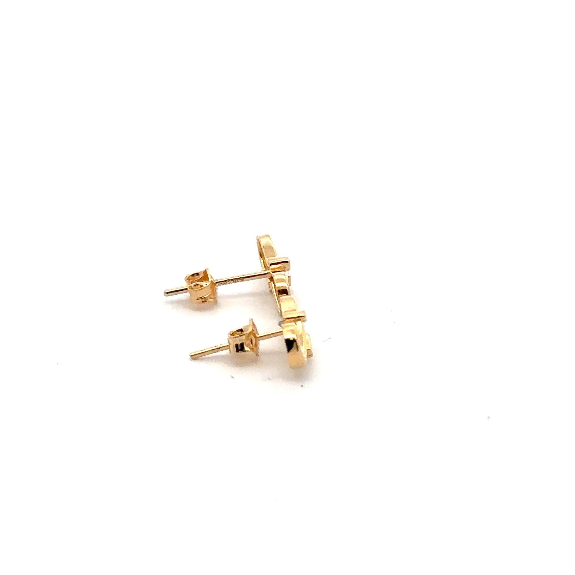 18K Gold Earrings Studs Infinity Arrow 1.42 grams - Rafant