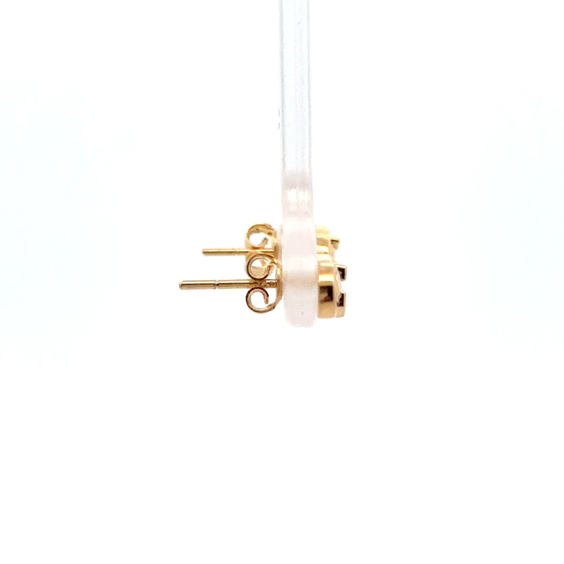 18K Gold Earrings Studs Infinity Arrow 1.42 grams - Rafant